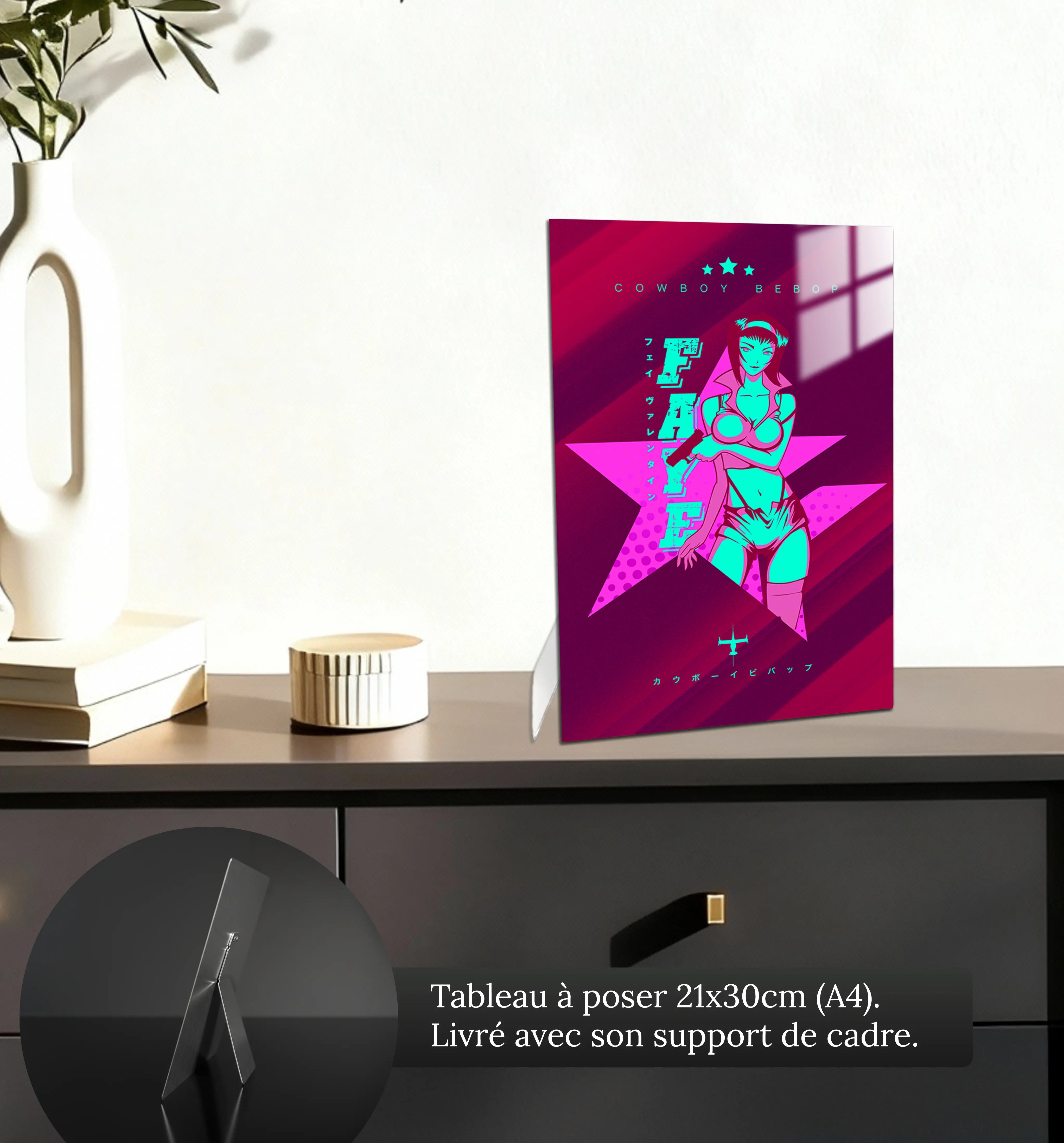 tableau-cowboy-bebop-faye-petit-format-a-poser-sur-meuble | DreamWay