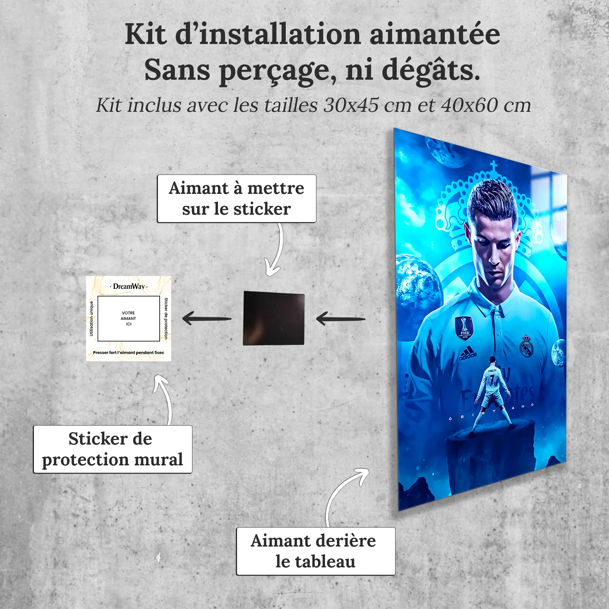tableau-cristiano-ronaldo-avec-installation-aimantee | DreamWay