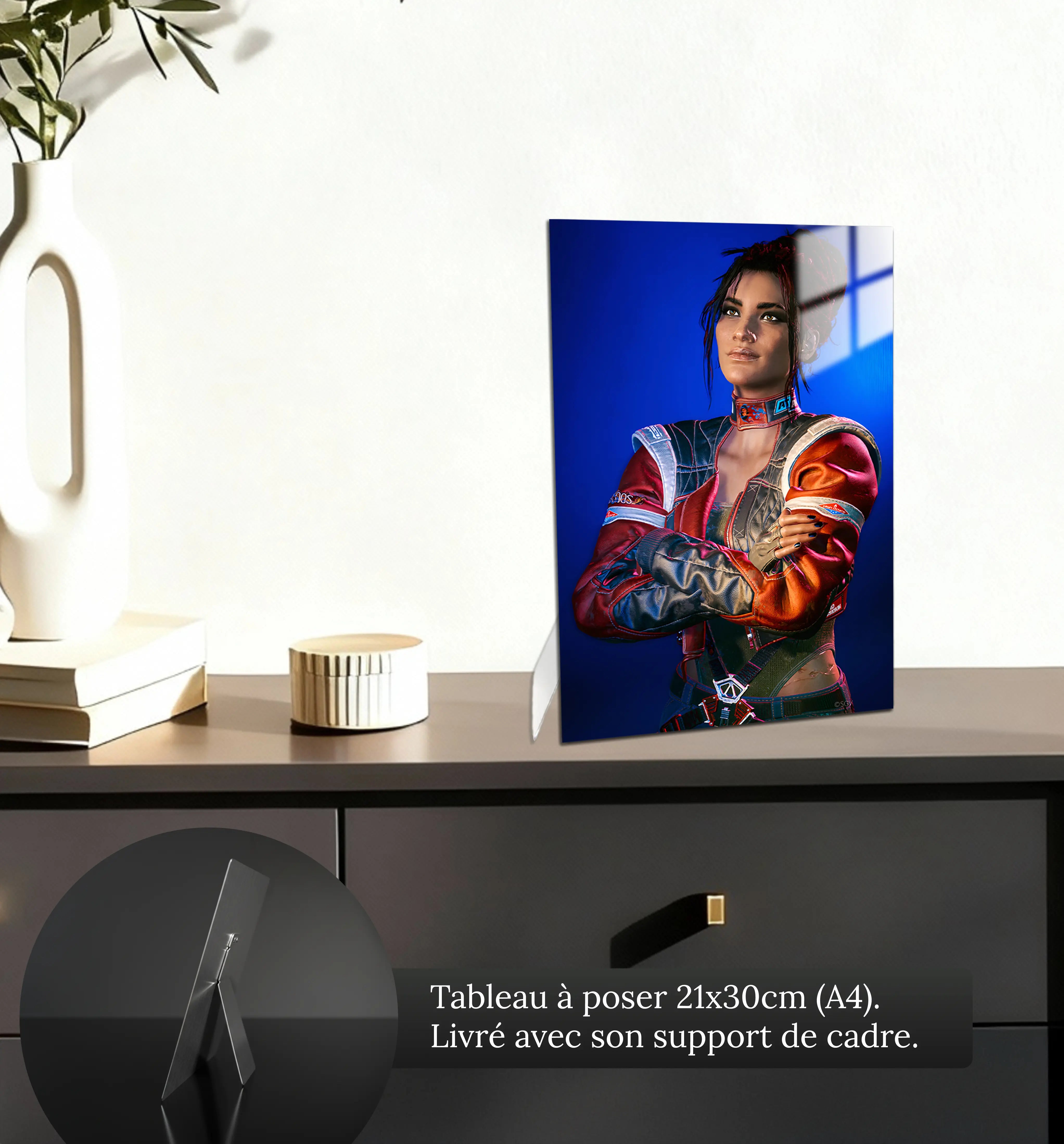 tableau-cyberpunk-2077-panam-petit-format-a-poser-sur-meuble | DreamWay
