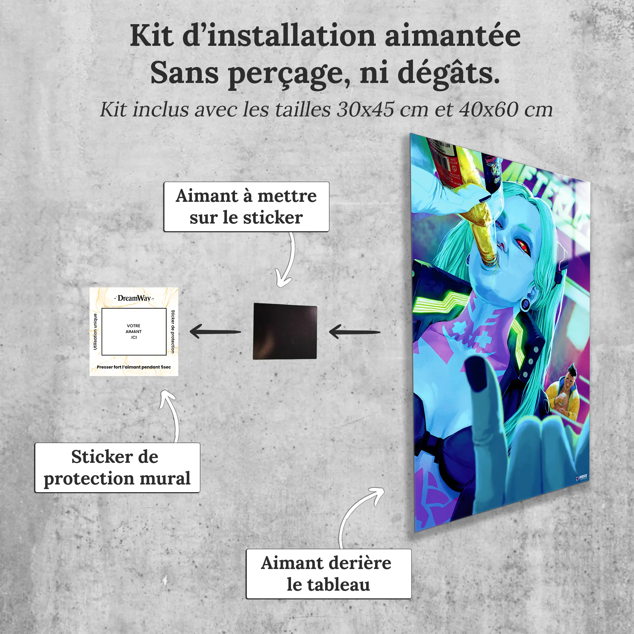 tableau-cyberpunk-rebecca-avec-installation-aimantee | DreamWay