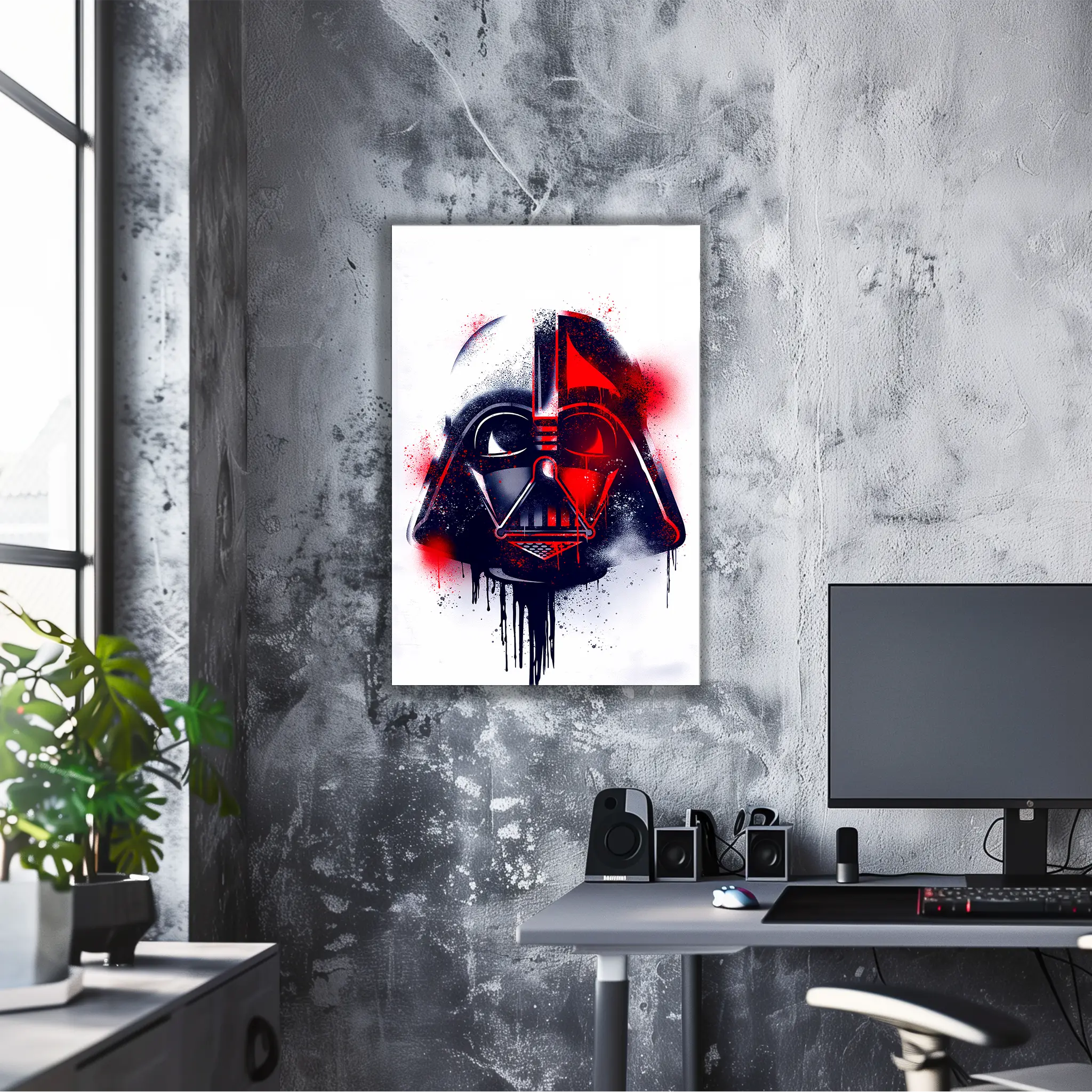 tableau-dark-vador-casque-dans-le-bureau | DreamWay
