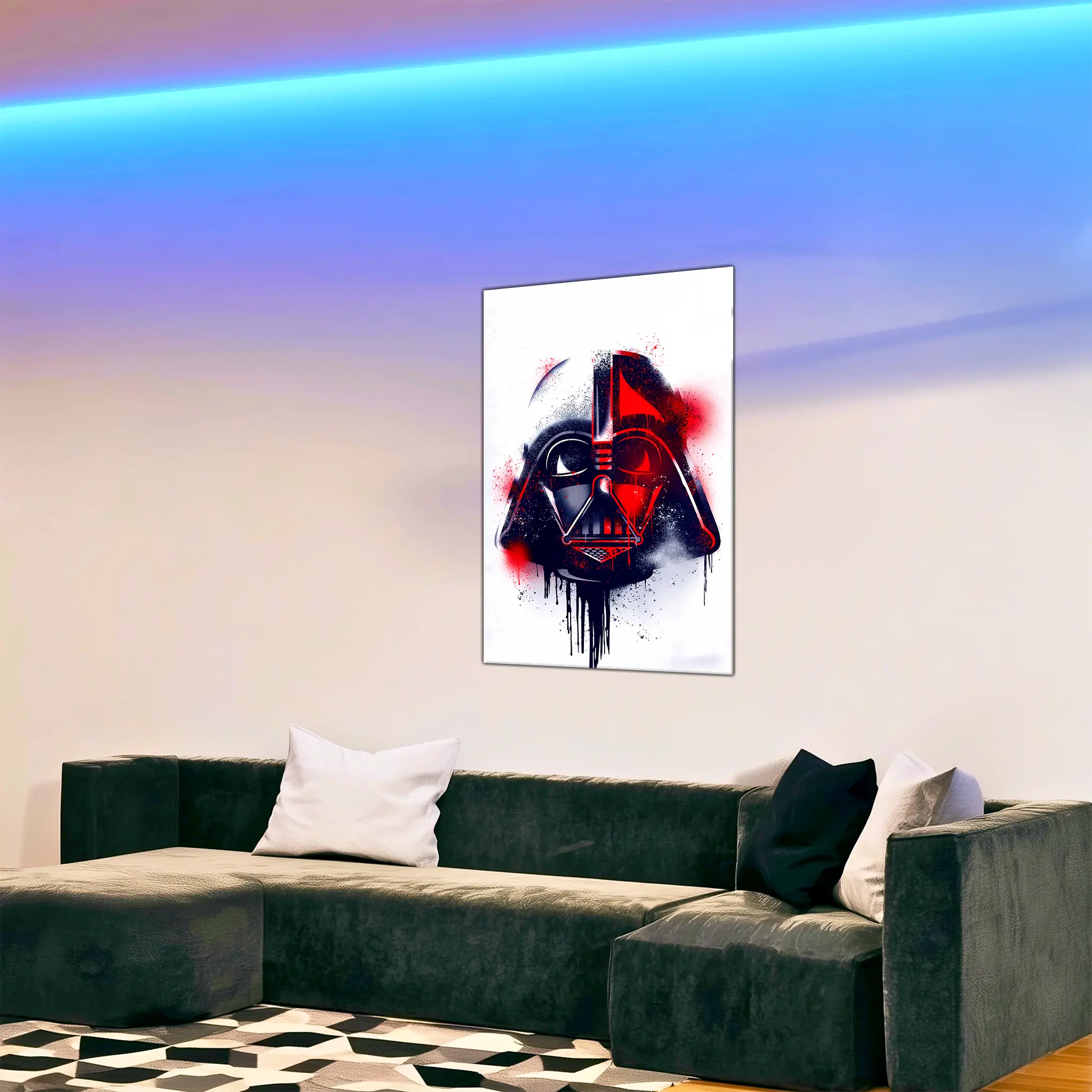 tableau-dark-vador-casque-dans-le-salon | DreamWay