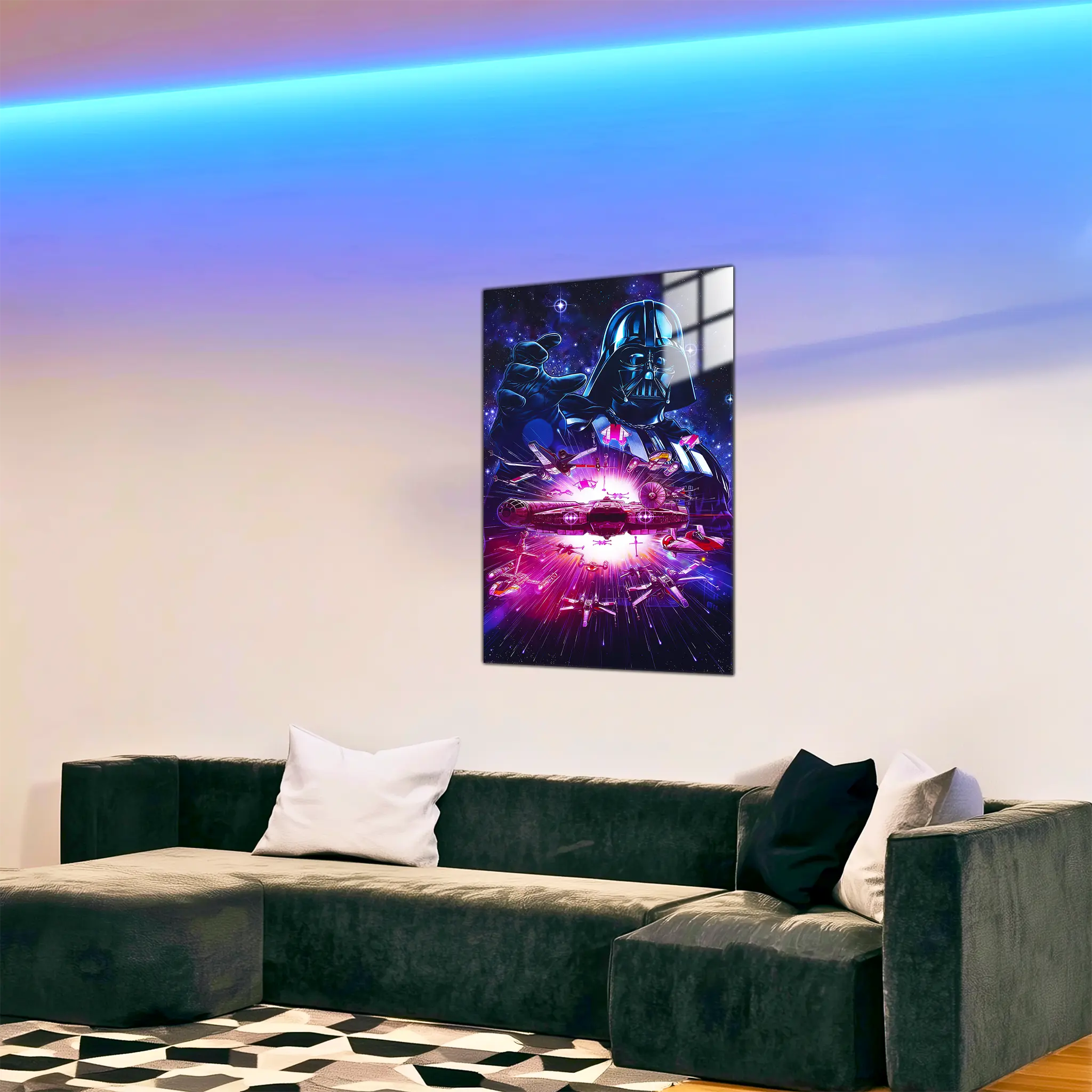 tableau-dark-vador-et-les-vaisseaux-de-l-espace-dans-le-salon | DreamWay