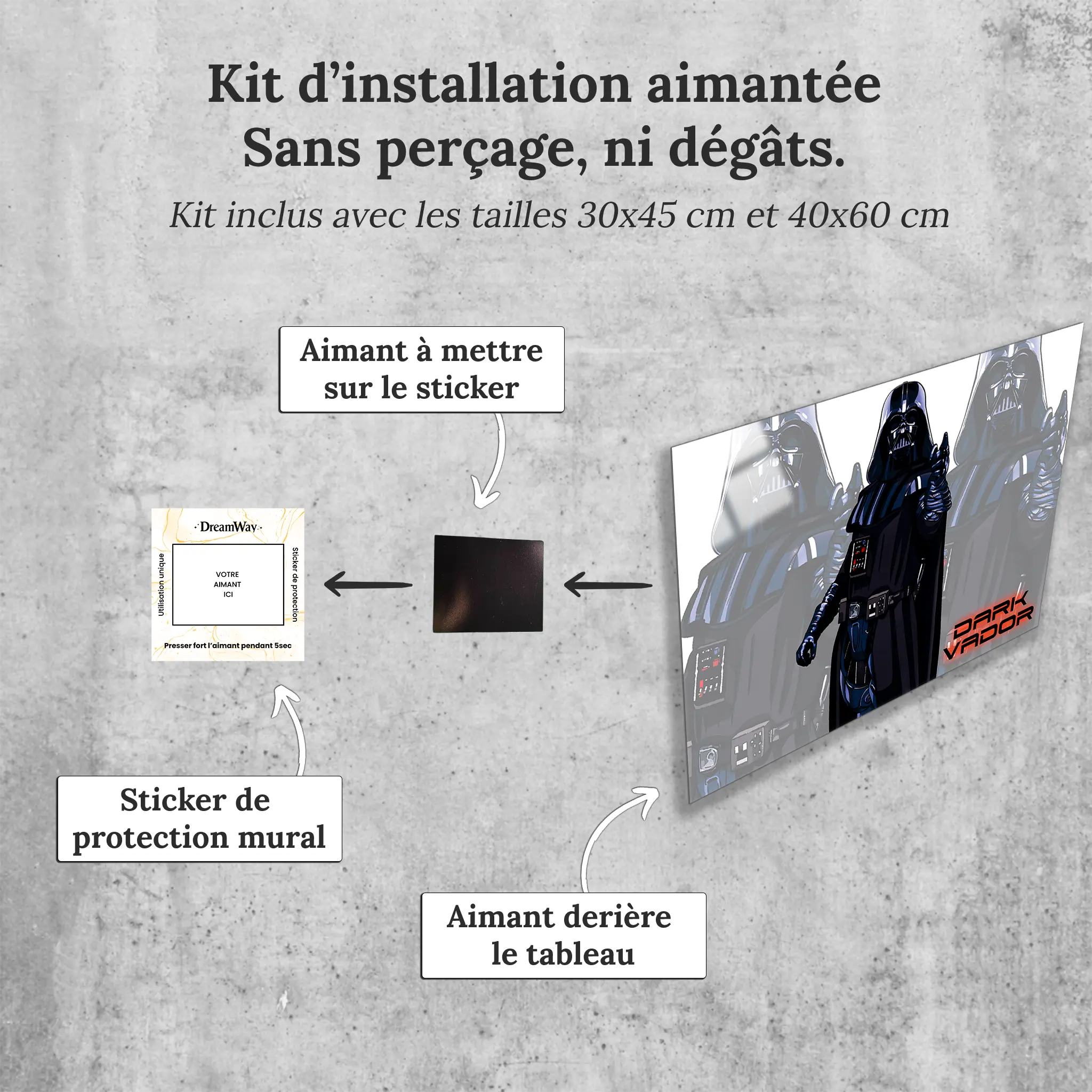 tableau-dark-vador-portrait-avec-installation-aimantee | DreamWay