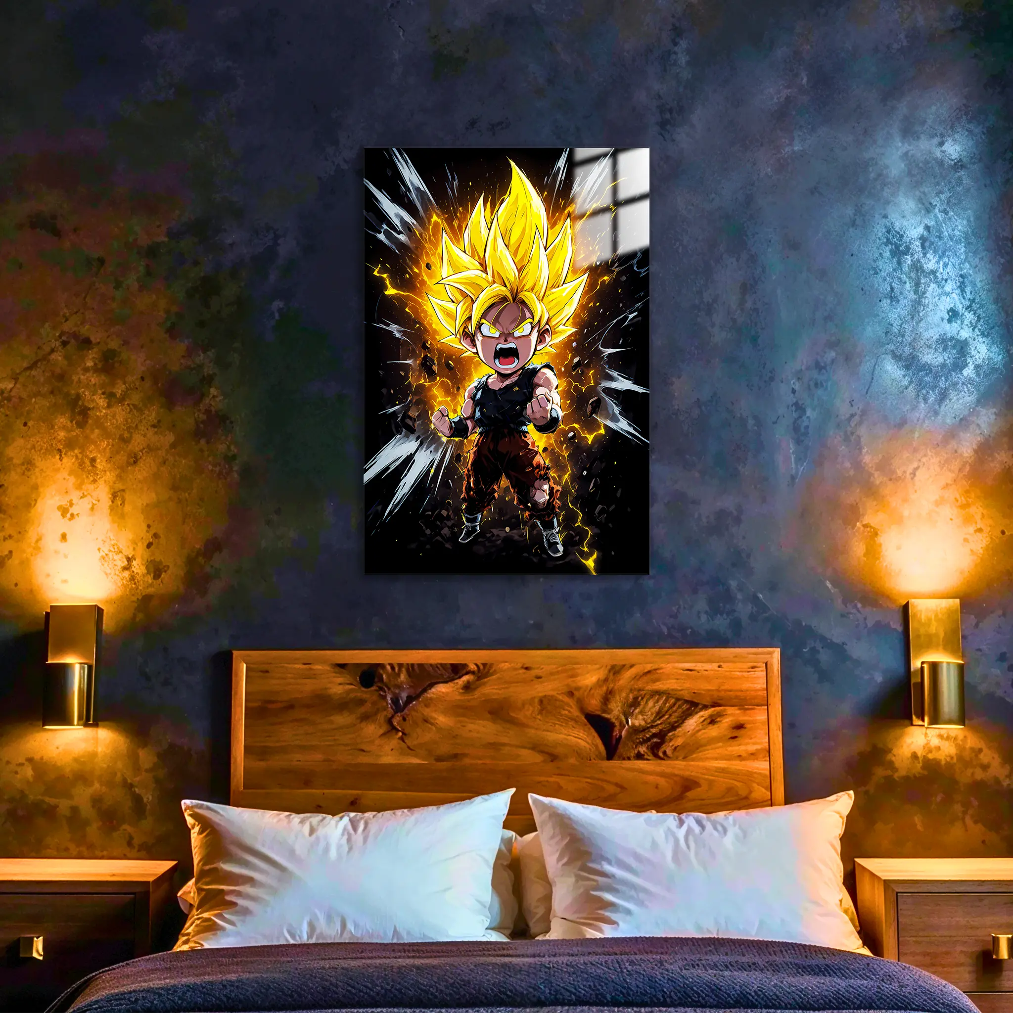 tableau-dbz-goku-chibi-super-saiyan-rage-dans-la-chambre | DreamWay