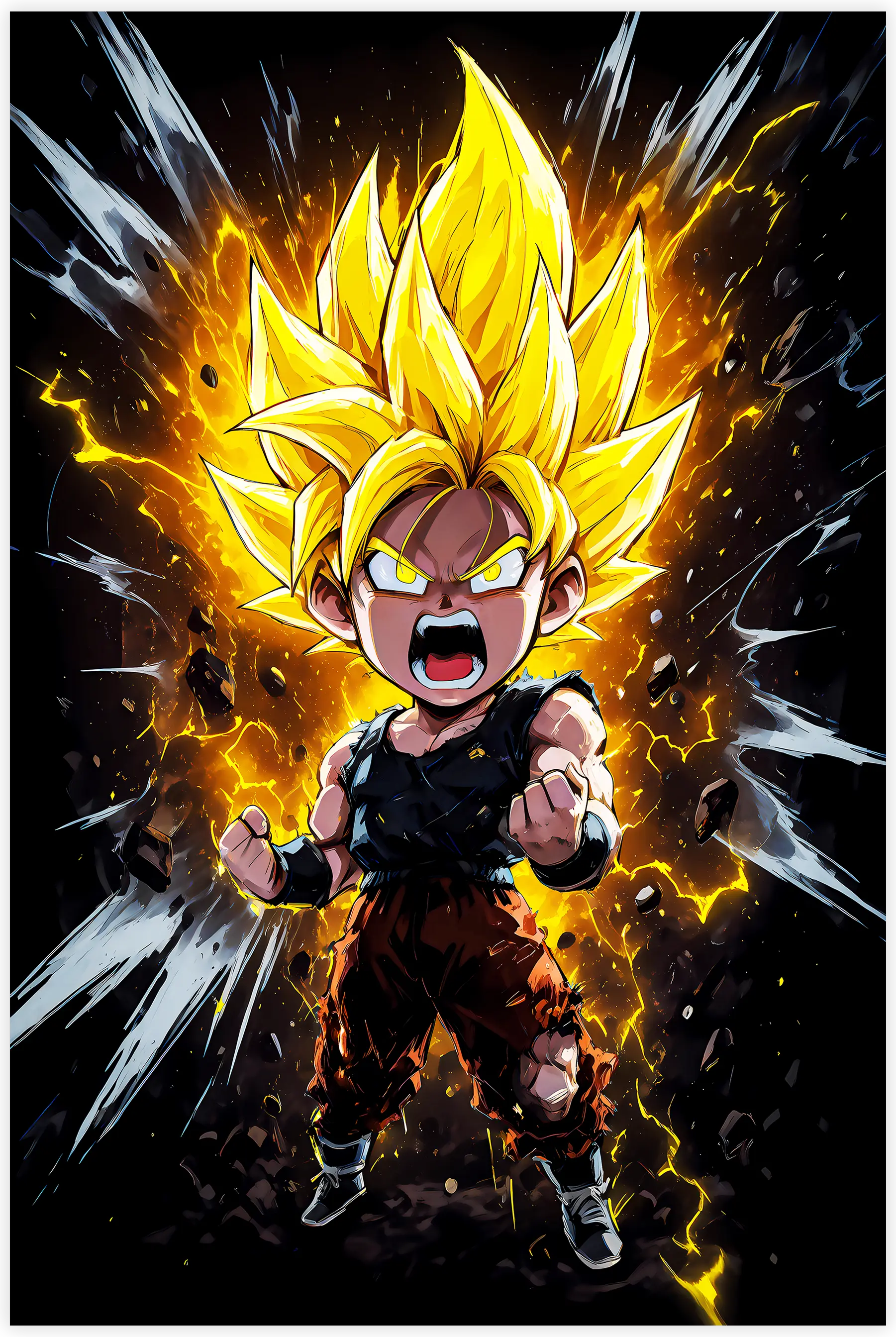 tableau-dbz-goku-chibi-super-saiyan-rage | DreamWay