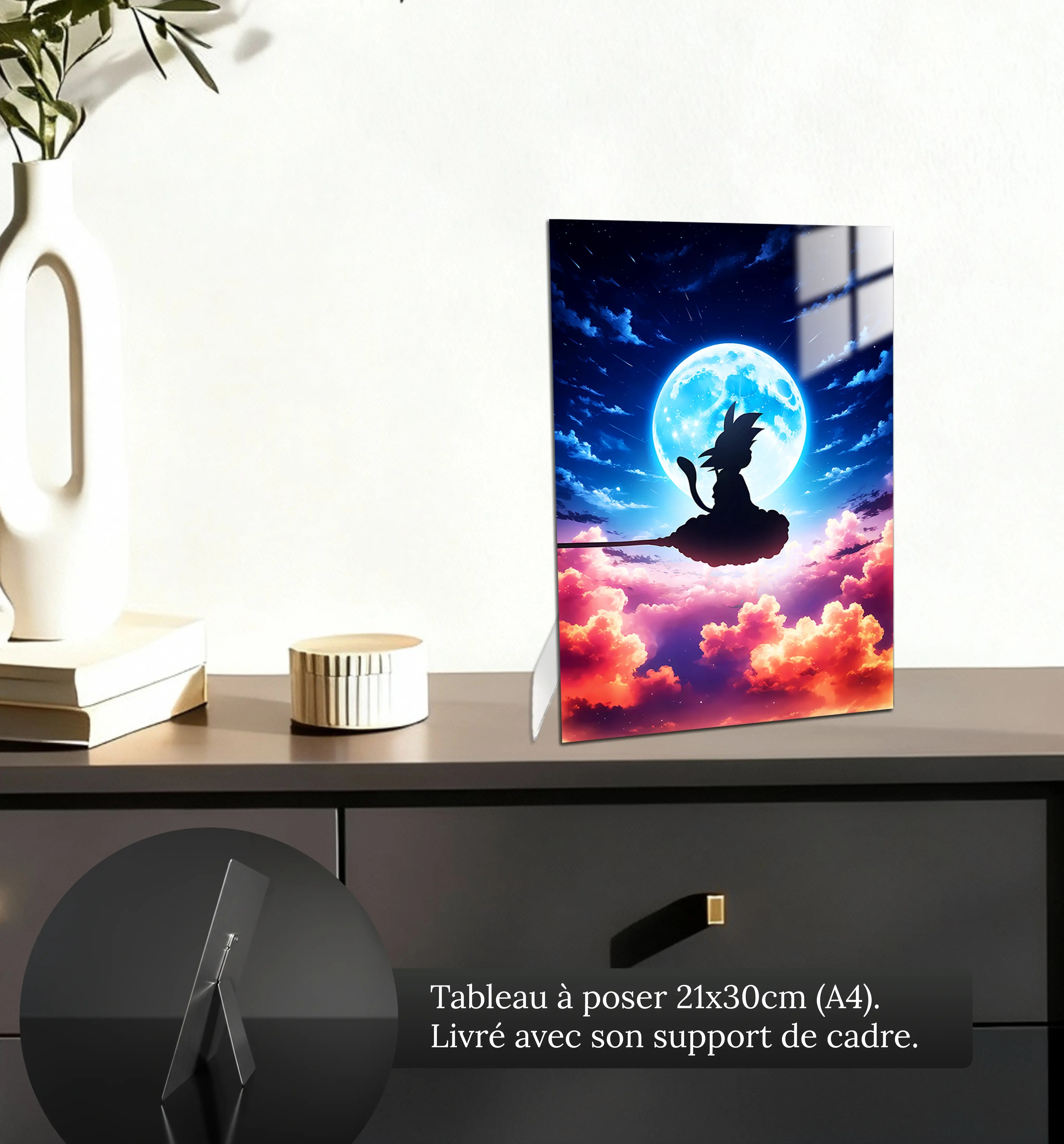 tableau-dbz-goku-volant-dans-le-ciel-petit-format-a-poser-sur-meuble | DreamWay