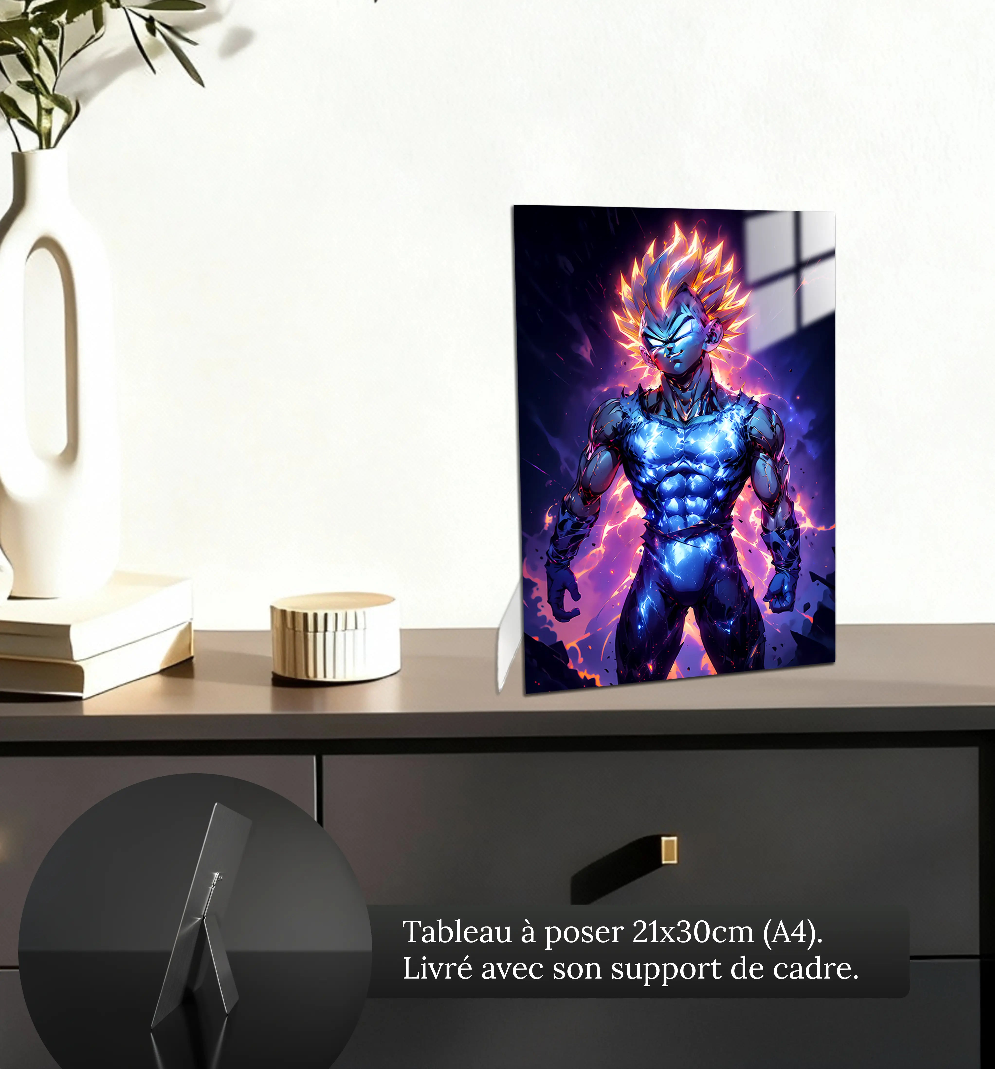 tableau-dbz-majin-vegeta-sourire-narquois-petit-format-a-poser-sur-meuble | DreamWay