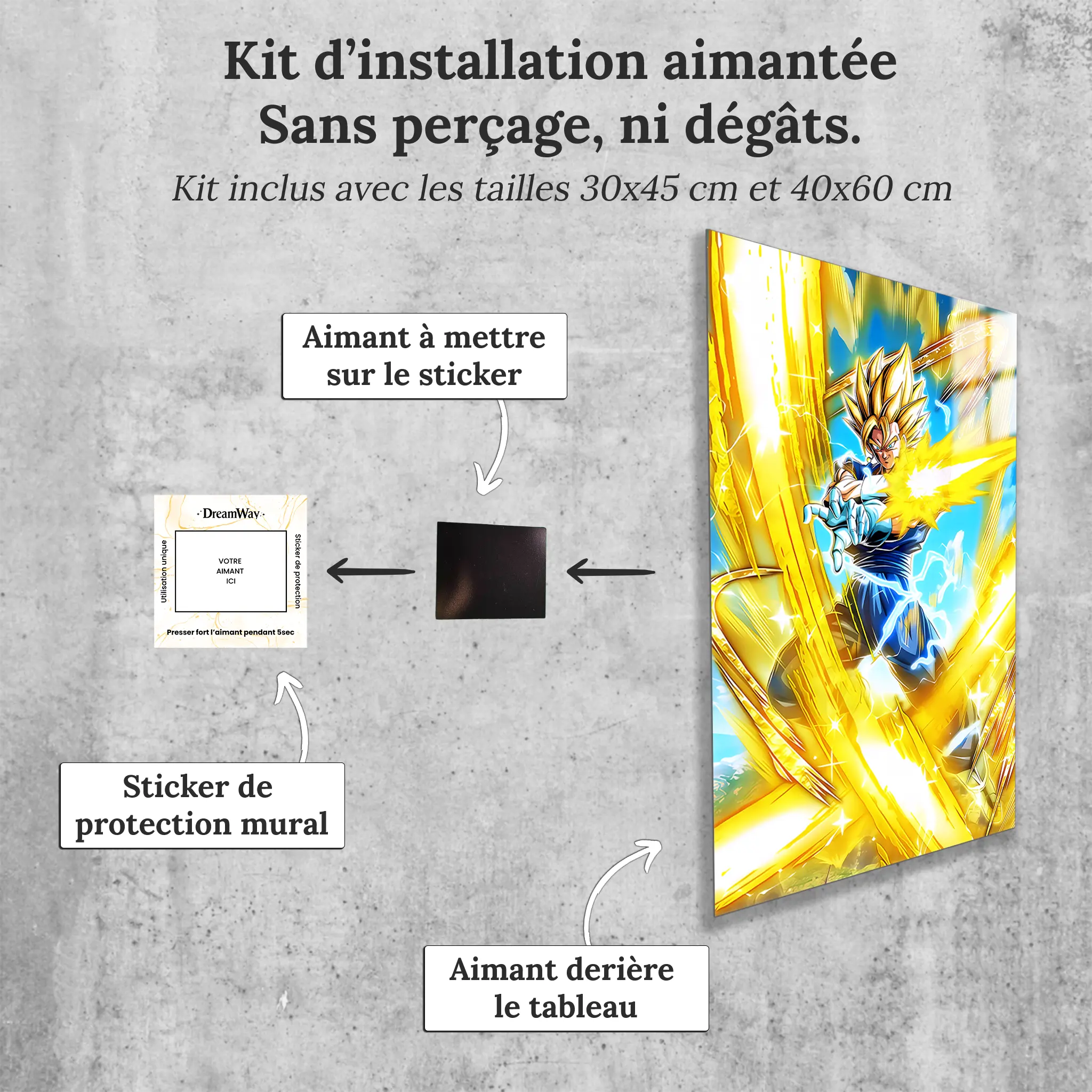 Tableau DBZ Super Saiyan Vegetto