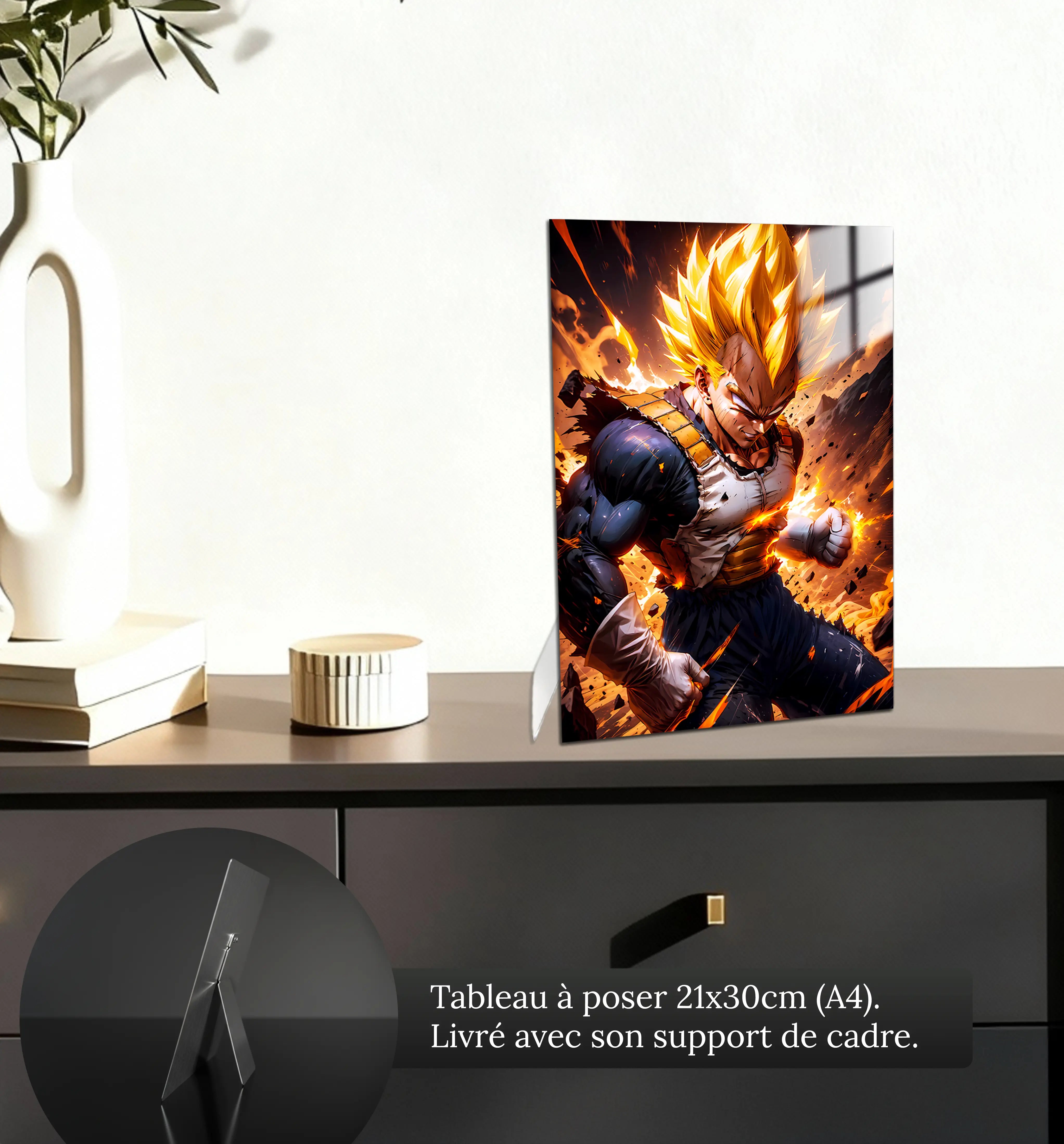 tableau-dbz-super-vegeta-rage-petit-format-a-poser-sur-meuble | DreamWay