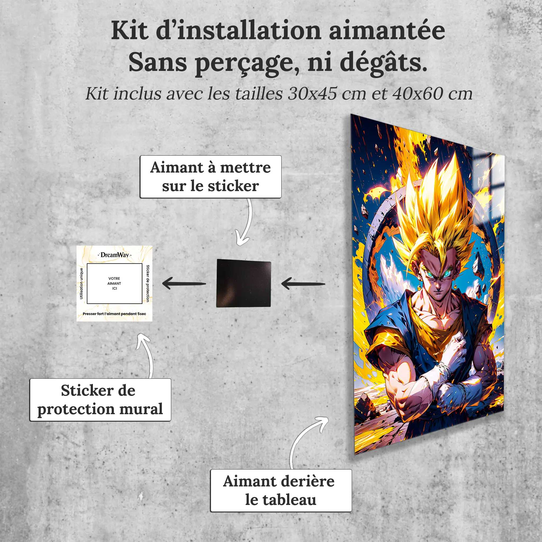 tableau-dbz-super-vegetto-fusion-avec-installation-aimantee | DreamWay
