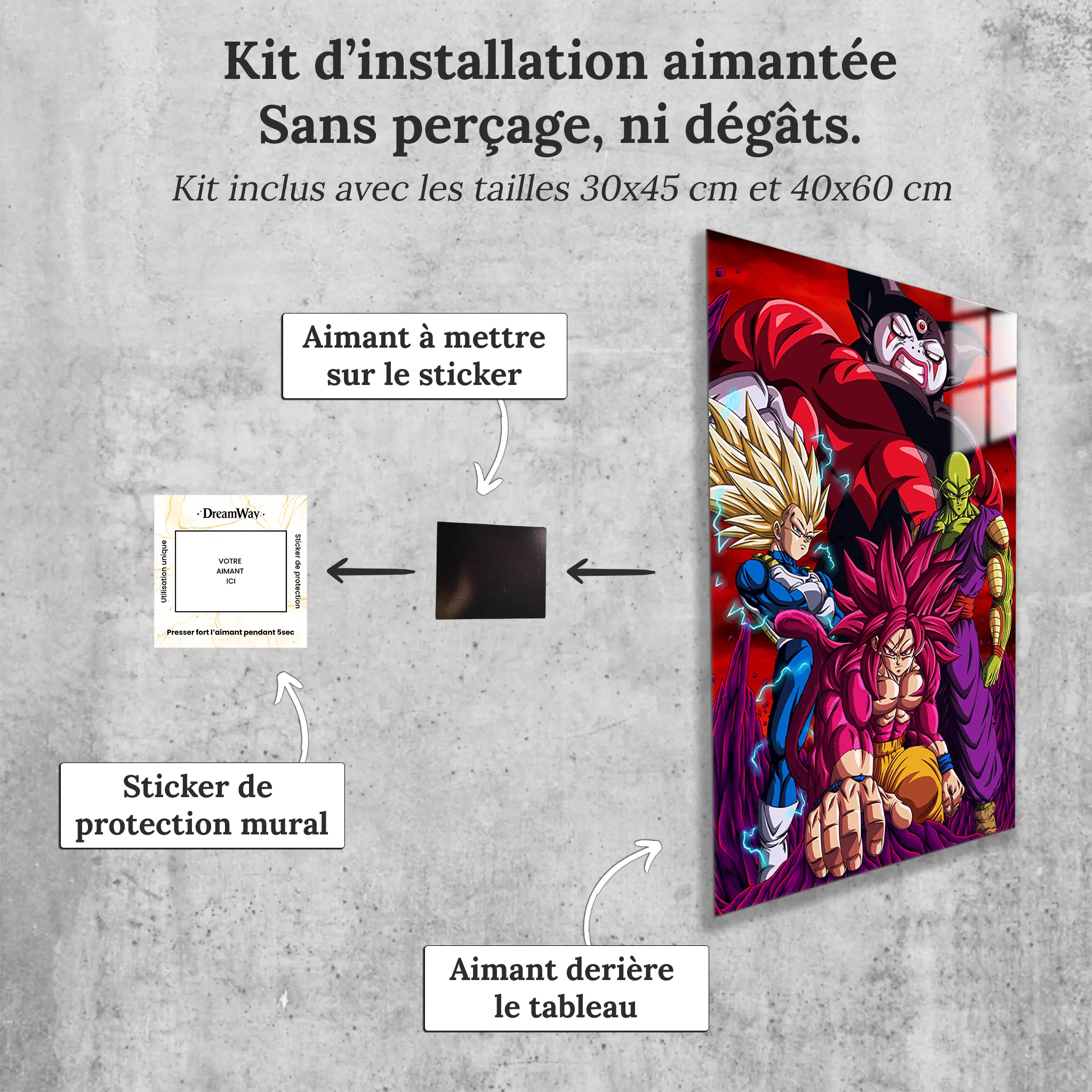 tableau-dbz-team-daima-vs-gomah-avec-installation-aimantee | DreamWay