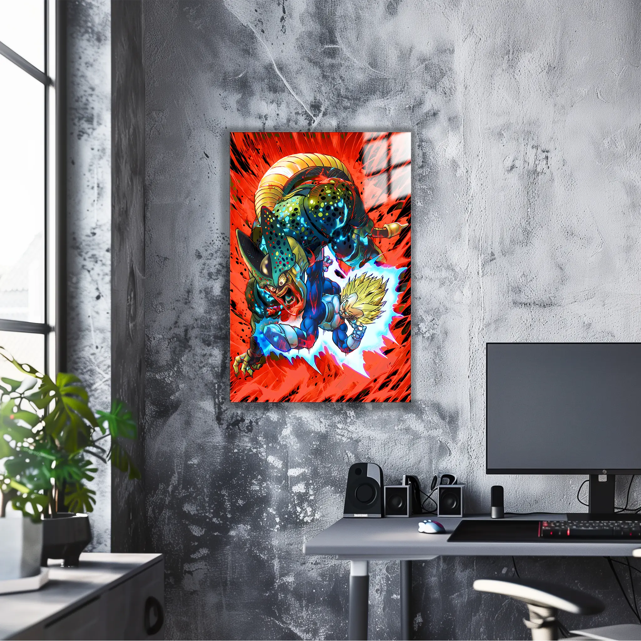tableau-dbz-vegeta-vs-cell-dans-le-bureau | DreamWay