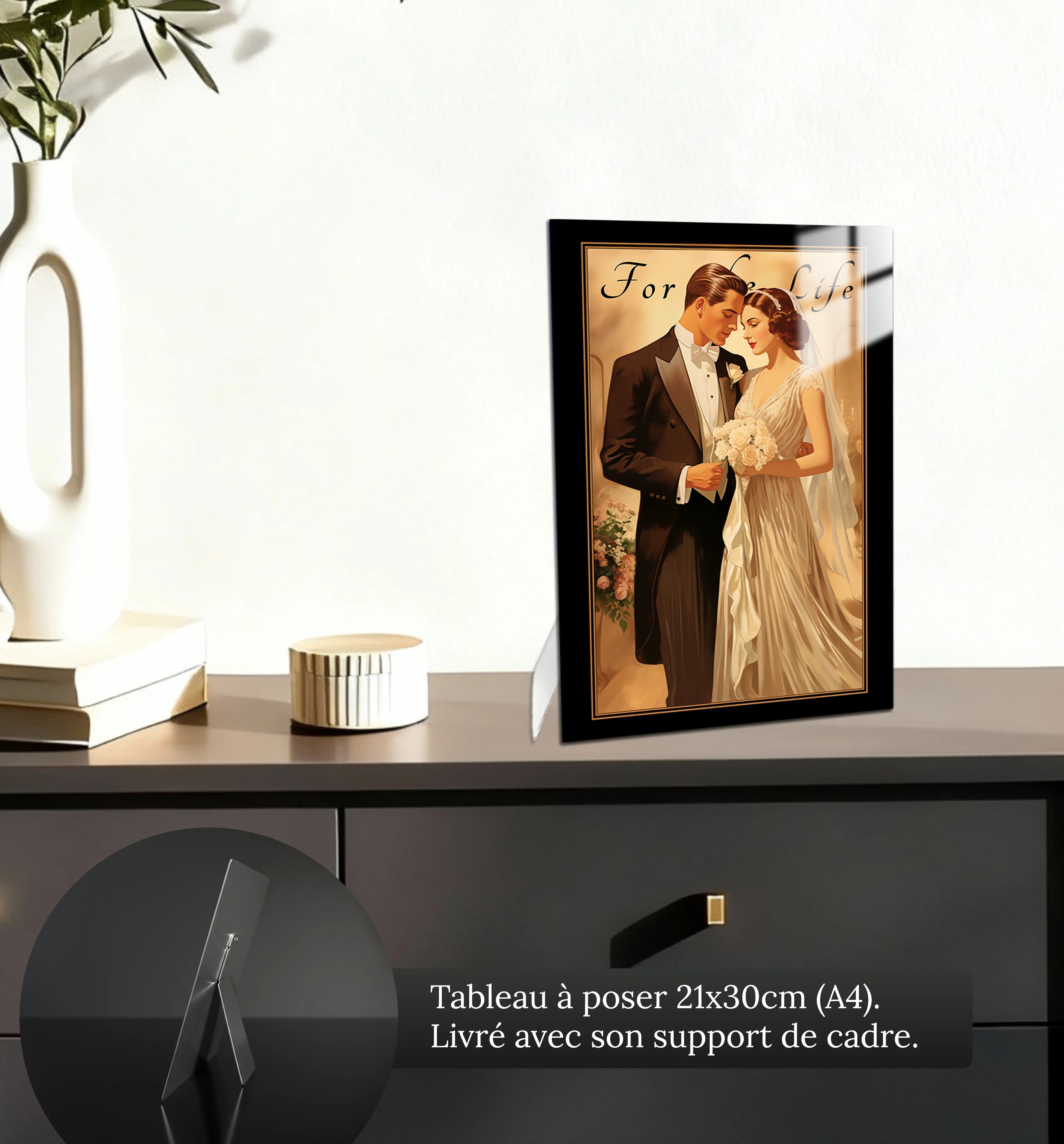 tableau-de-mariage-vintage-petit-format-a-poser-sur-meuble | DreamWay