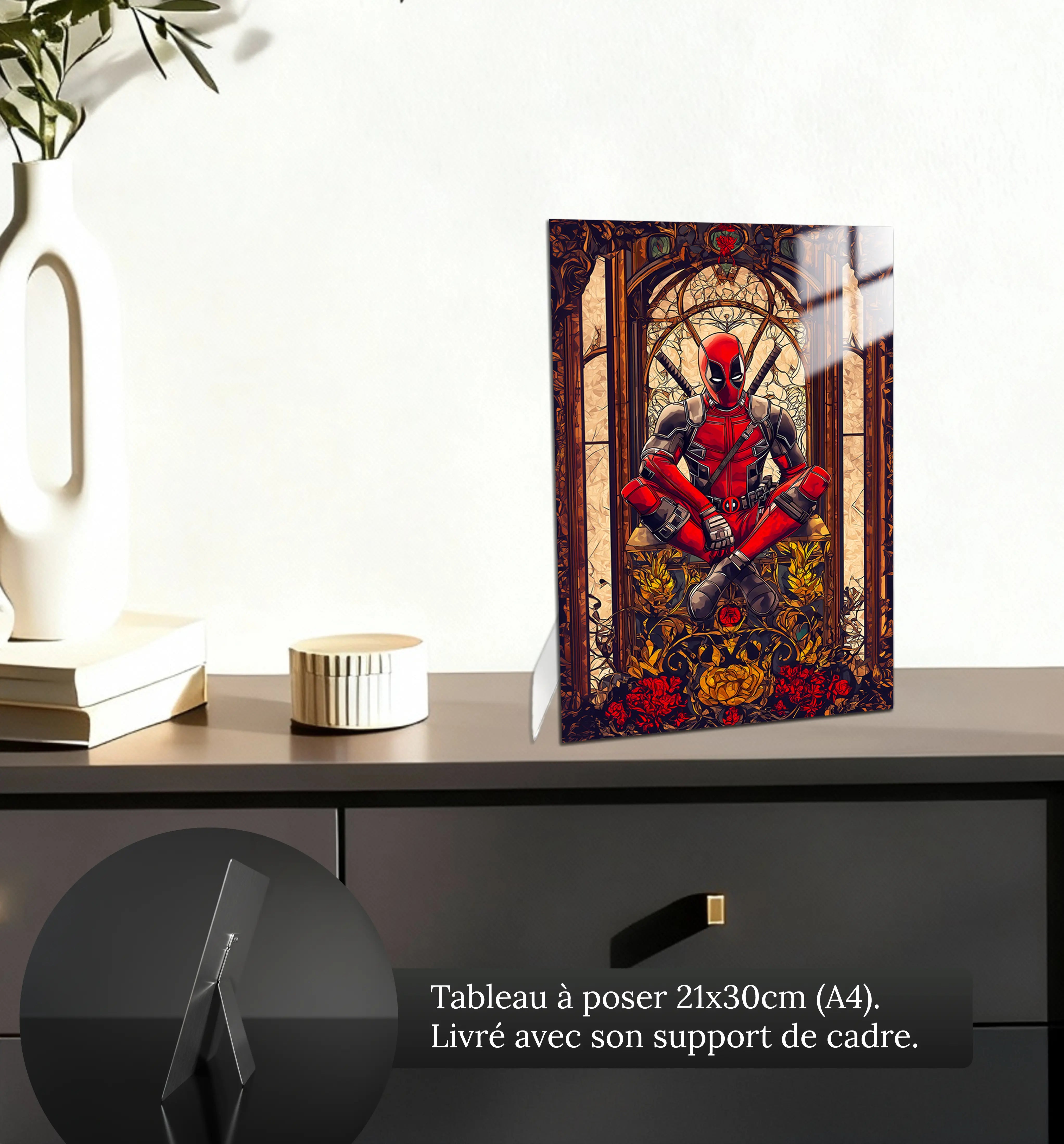 tableau-deadpool-vitrail-petit-format-a-poser-sur-meuble | DreamWay