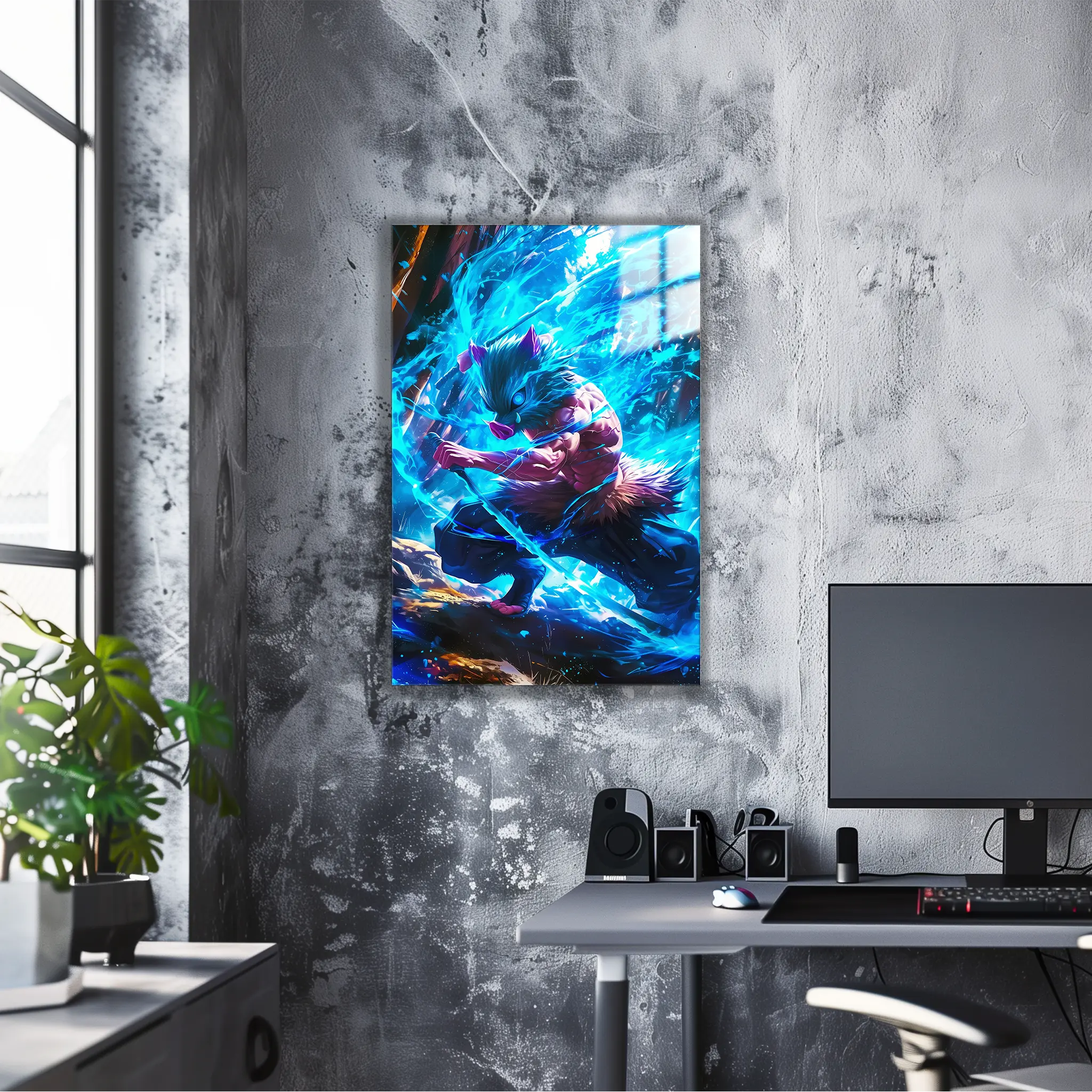 tableau-demon-slayer-Inosuke-flamme-bleu | DreamWay