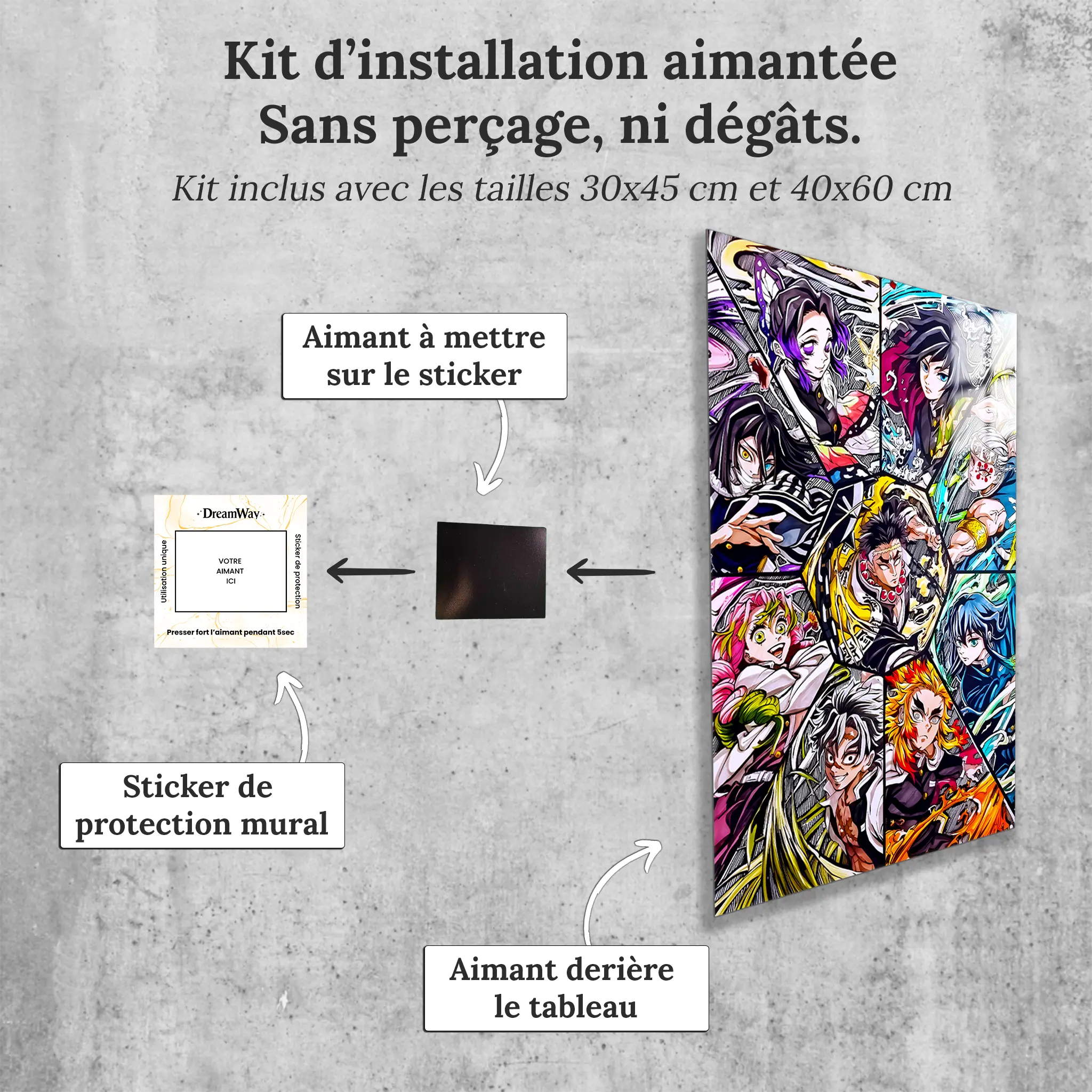 tableau-demon-slayer-les-pilliers-avec-installation-aimantee | DreamWay