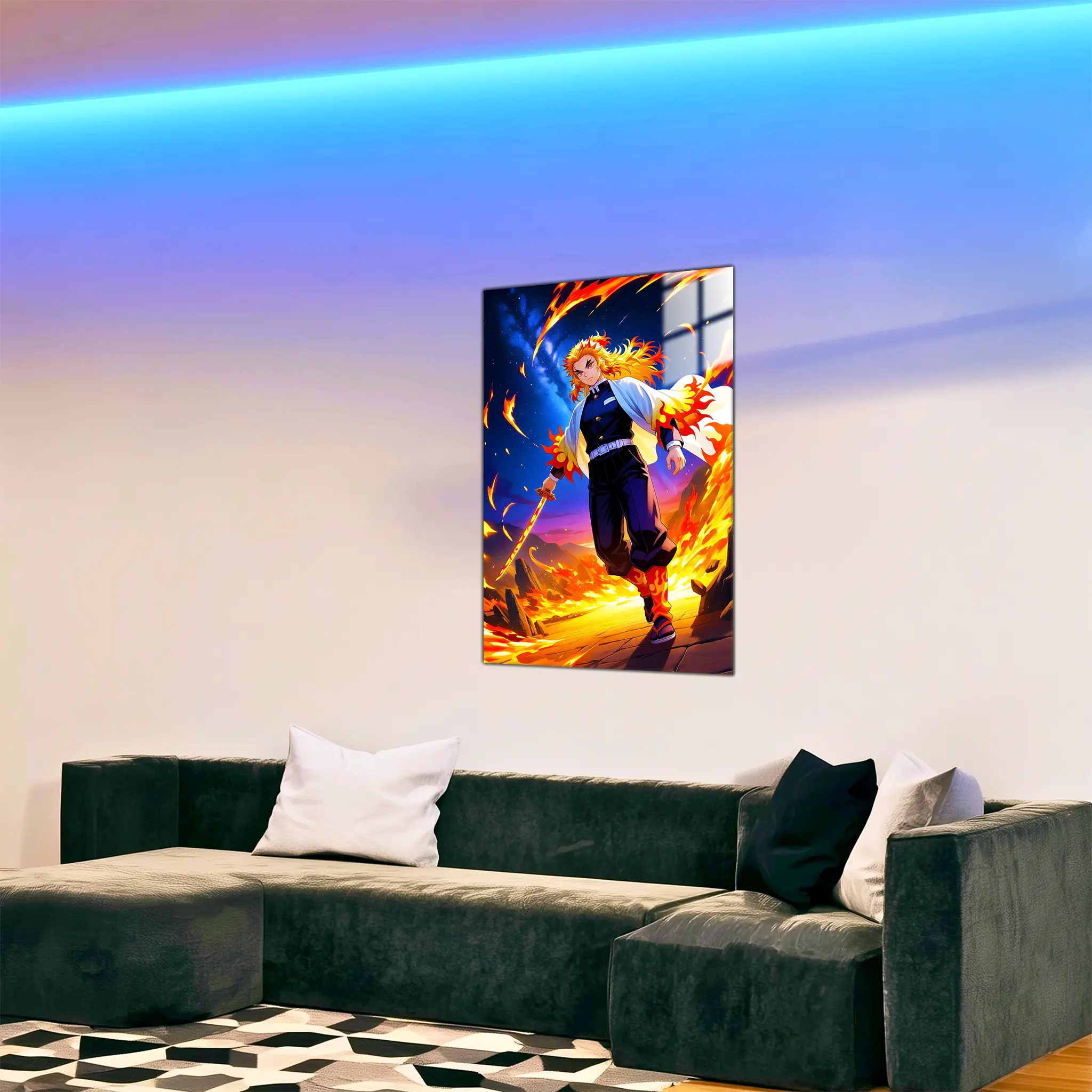 tableau-demon-slayer-rengoku-dans-le-salon | DreamWay