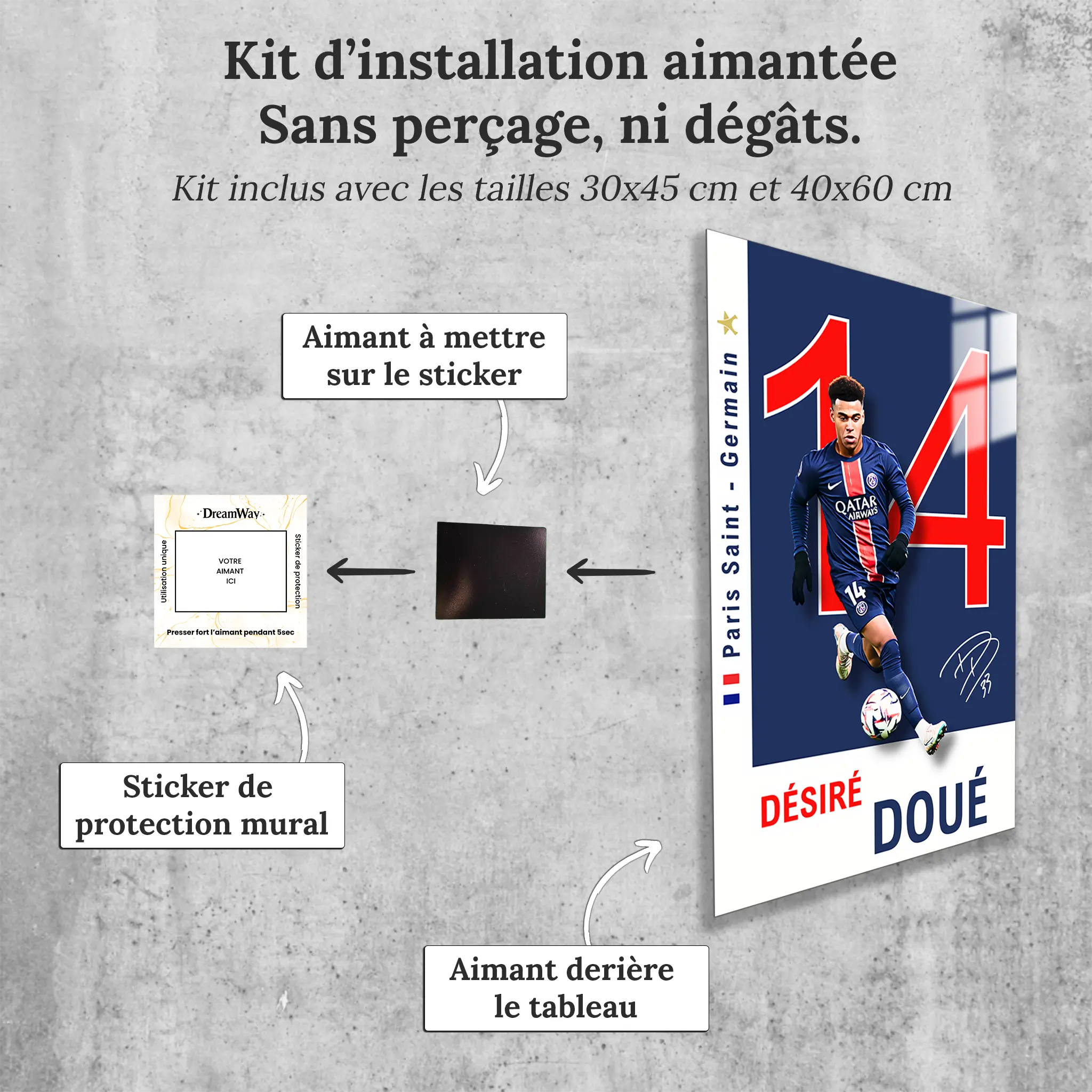 tableau-desire-doue-psg-avec-installation-aimantee | DreamWay