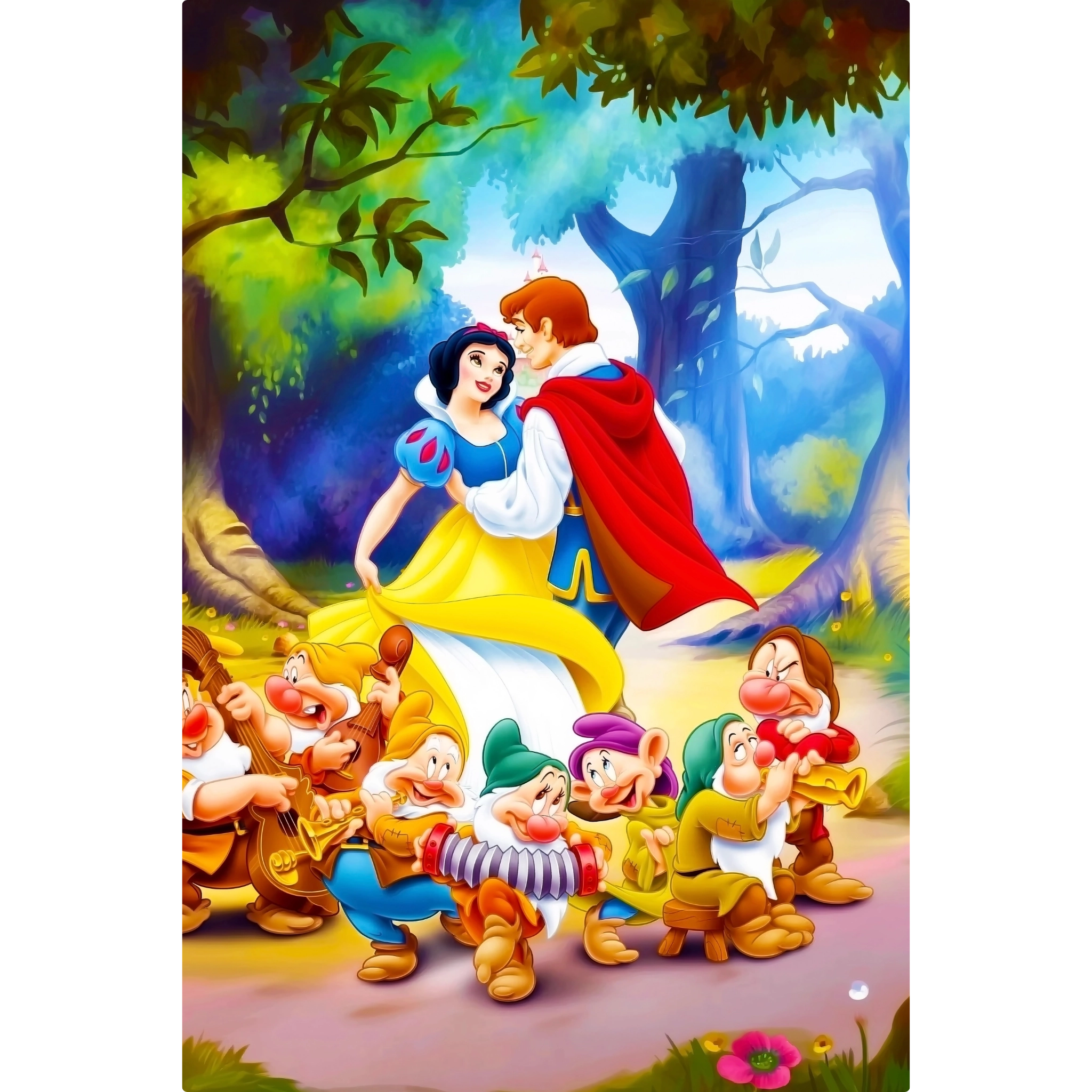 tableau-disney-blanche-neige-et-son-prince-avec-les-sept-nains | DreamWay