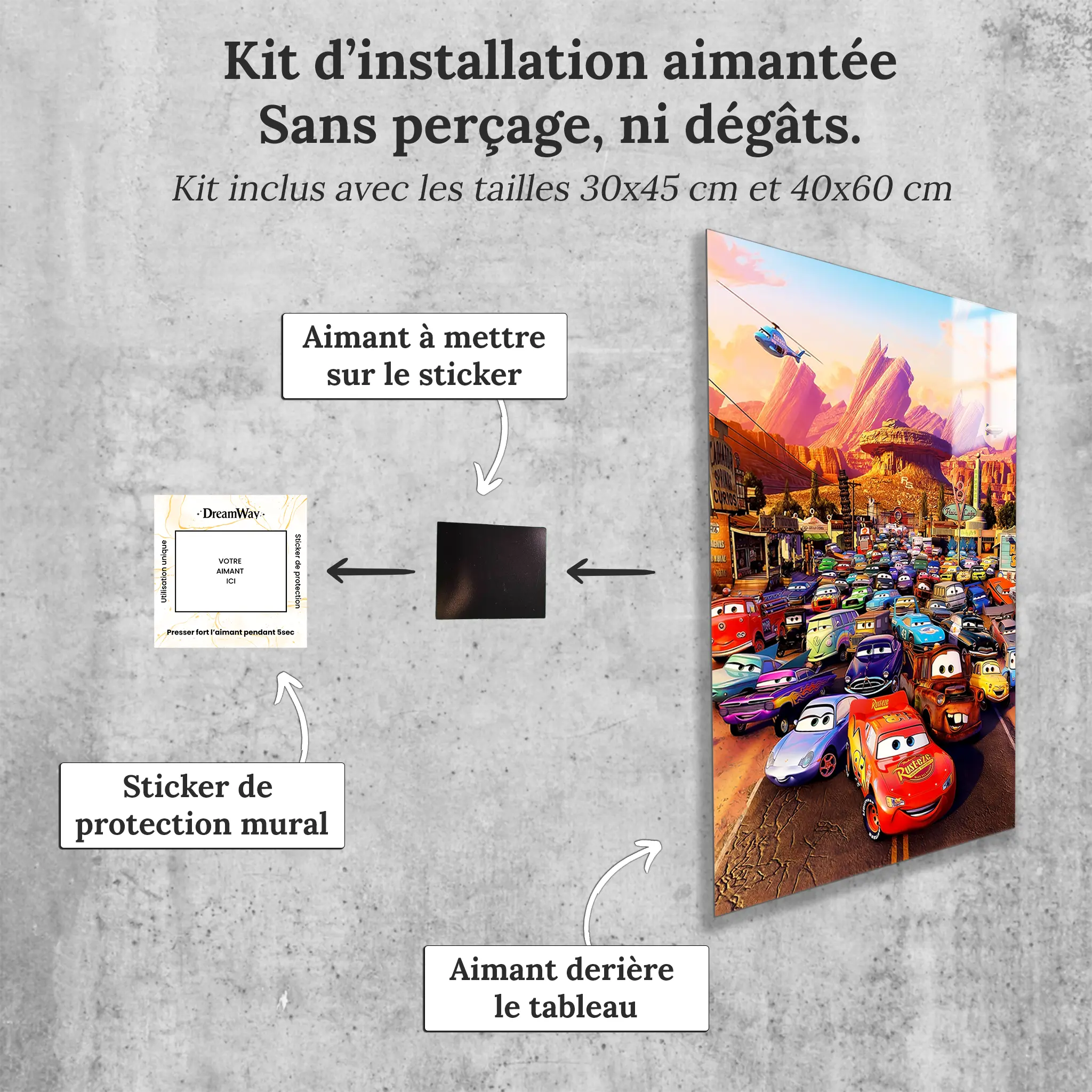 tableau-disney-cars-city-avec-installation-aimantee | DreamWay