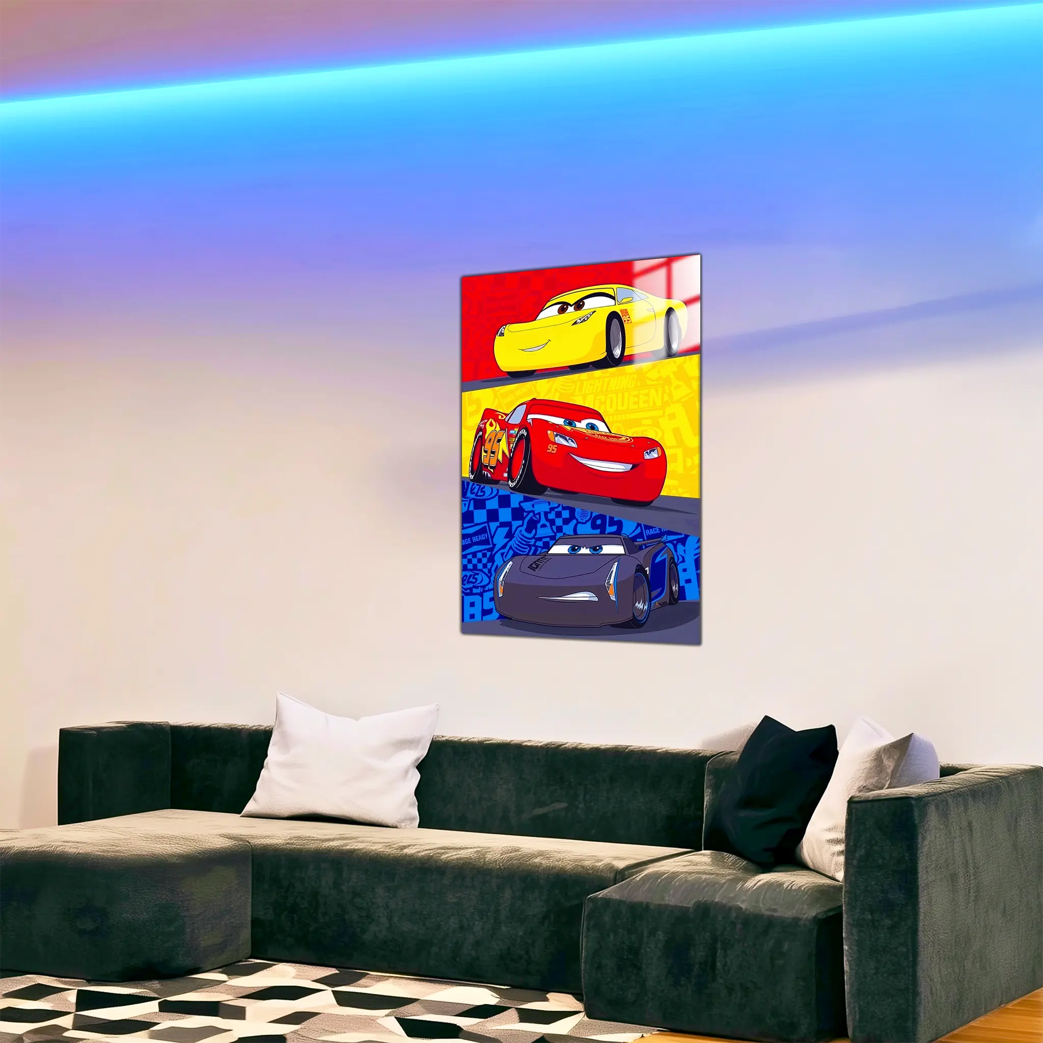 tableau-disney-flash-mcqueen-adversaire-dans-le-salon | DreamWay