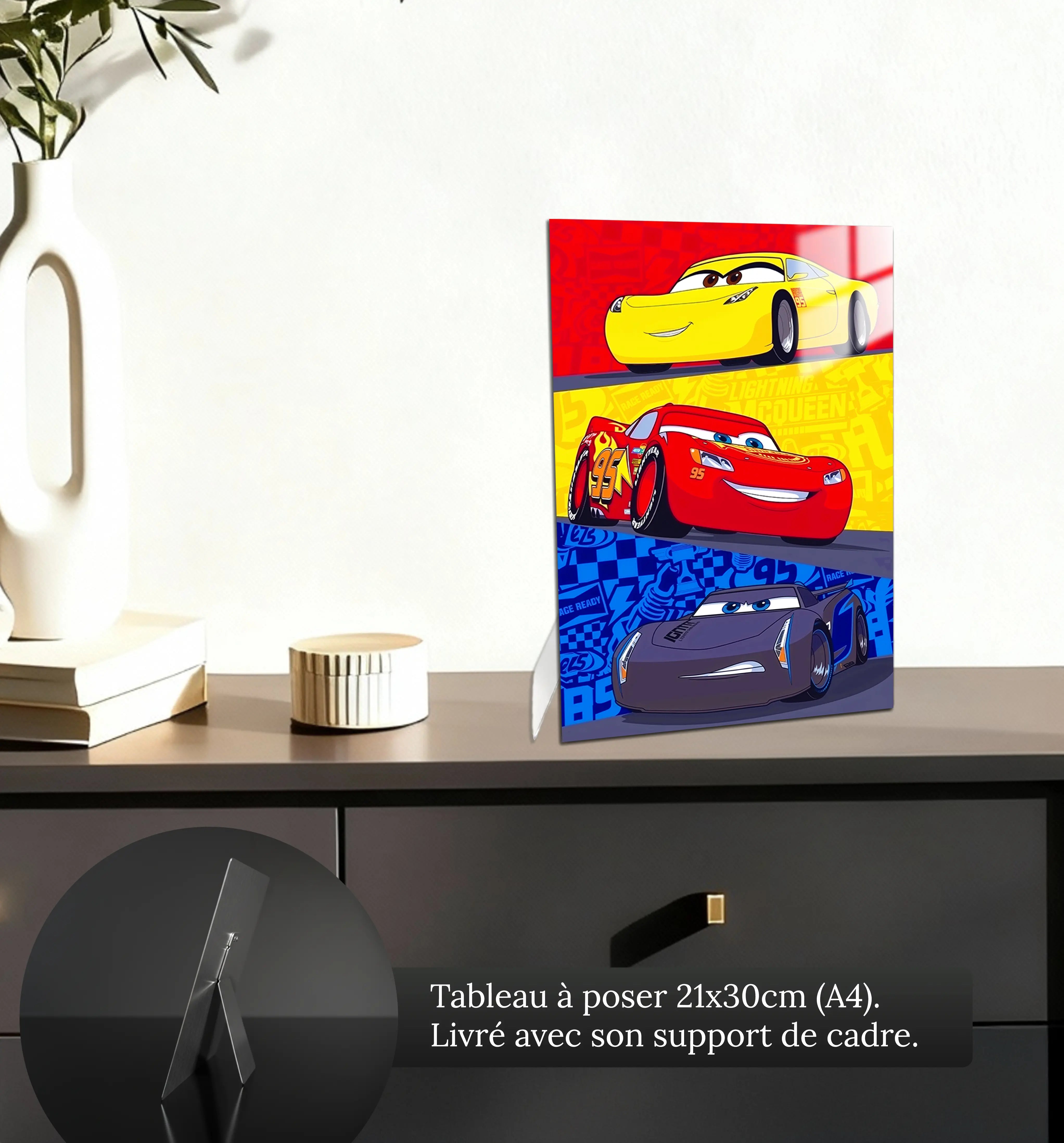 tableau-disney-flash-mcqueen-adversaire-petit-format-a-poser-sur-meuble | DreamWay