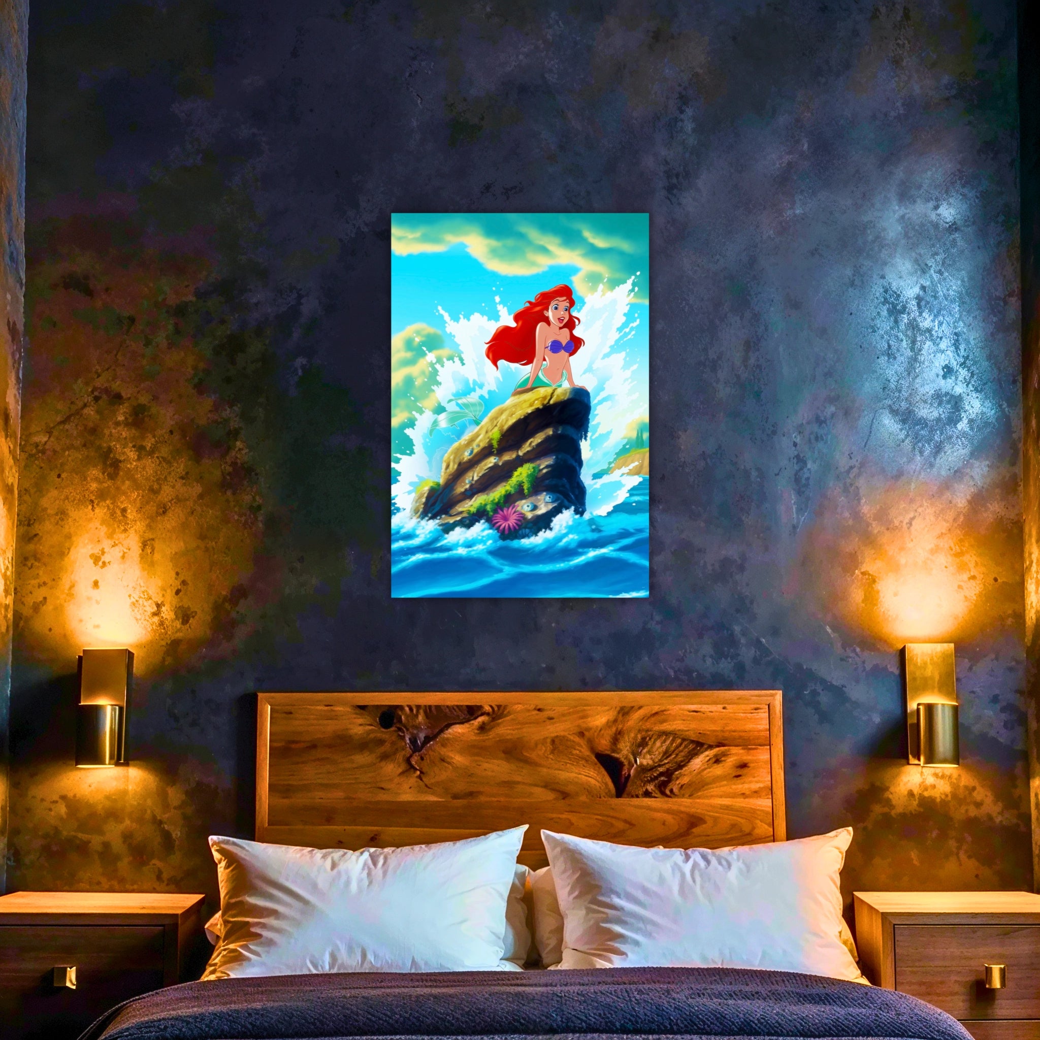 Tableau La Petite Sirène Princesse Ariel Rocher