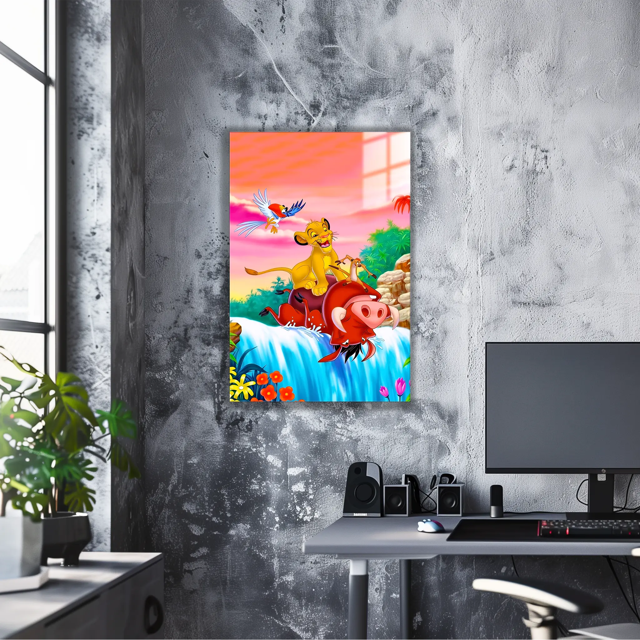 tableau-disney-le-roi-lion-cascade-fleurs | DreamWay