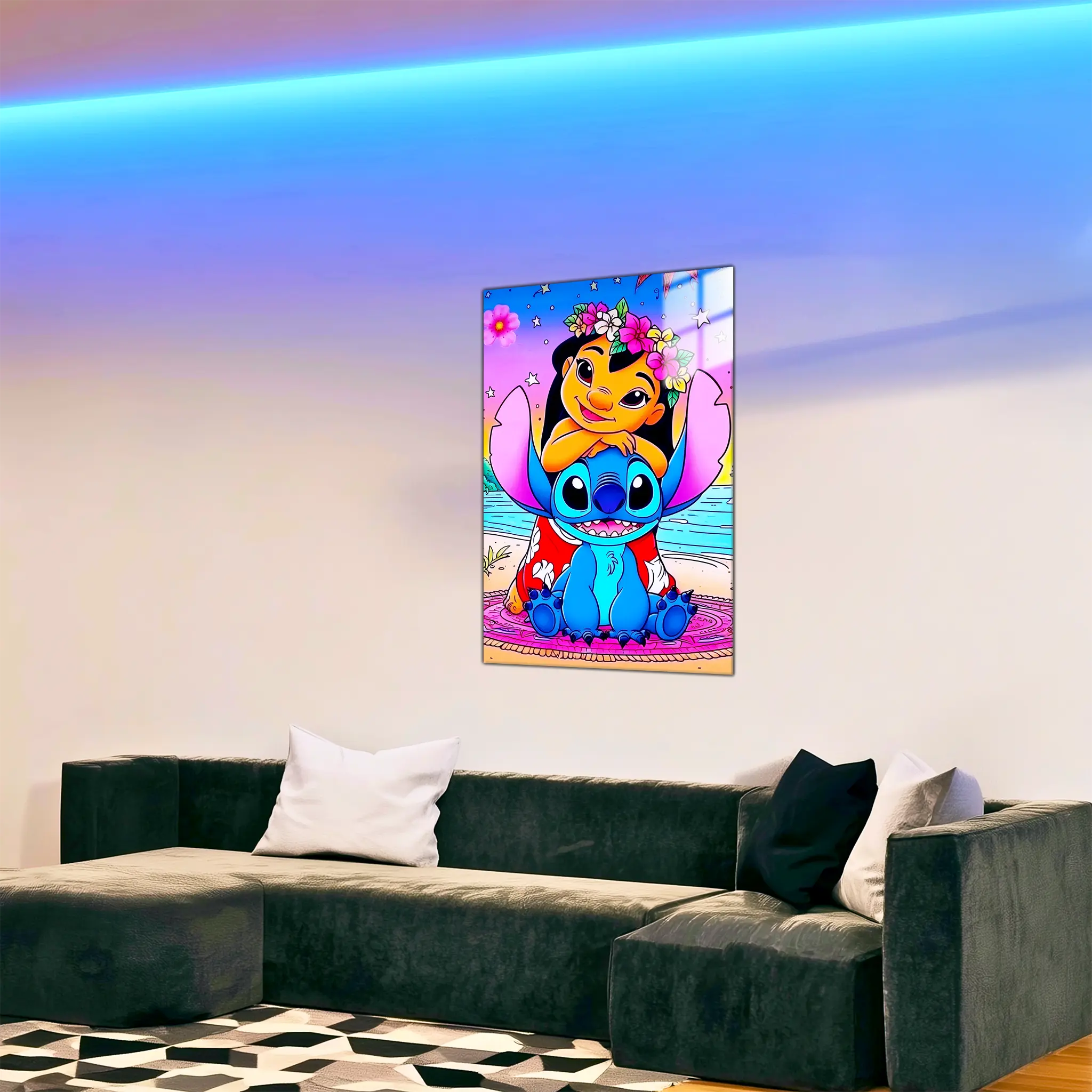 tableau-disney-lilo-et-stitch-plage-dans-le-salon | DreamWay