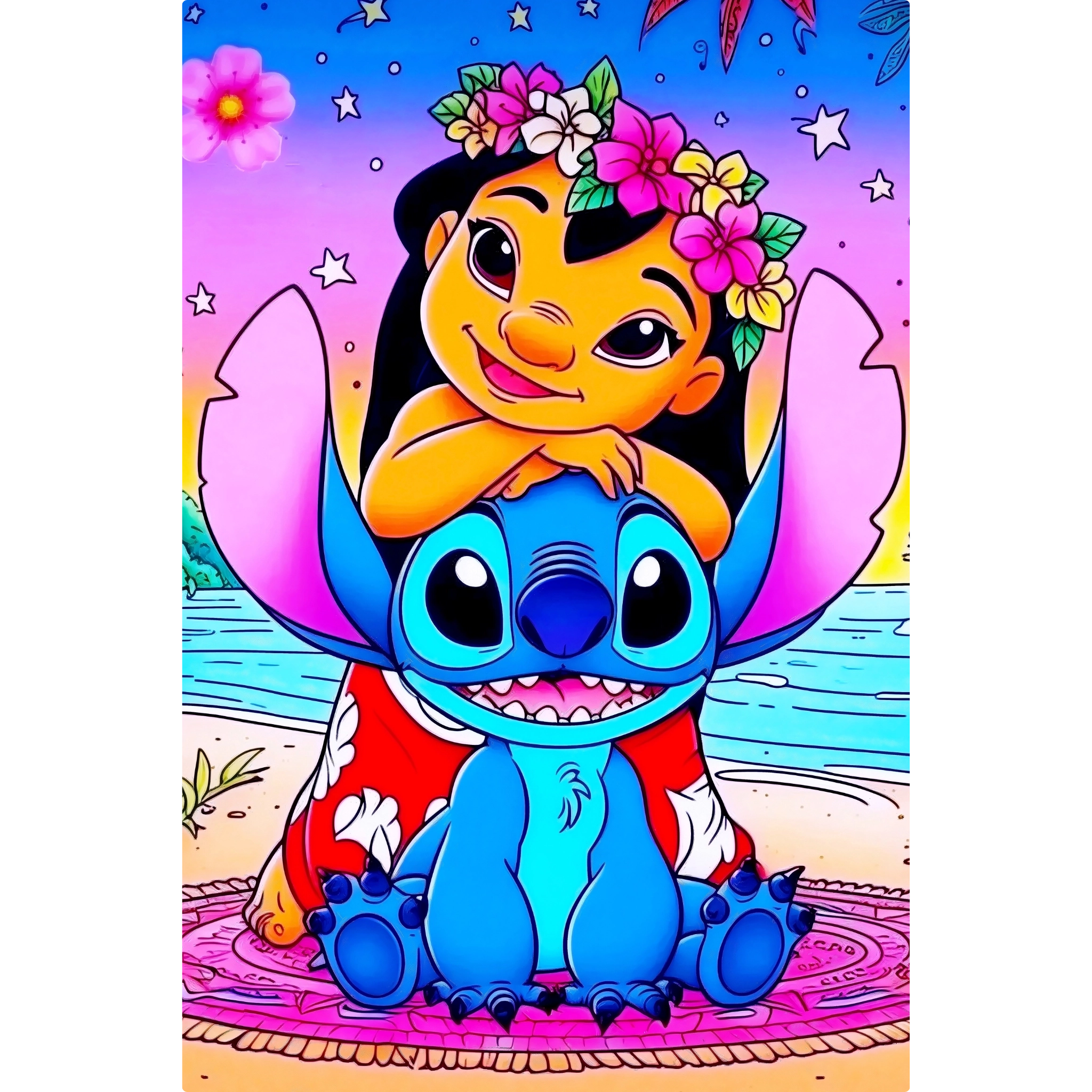 Tableau Lilo et Stitch Plage