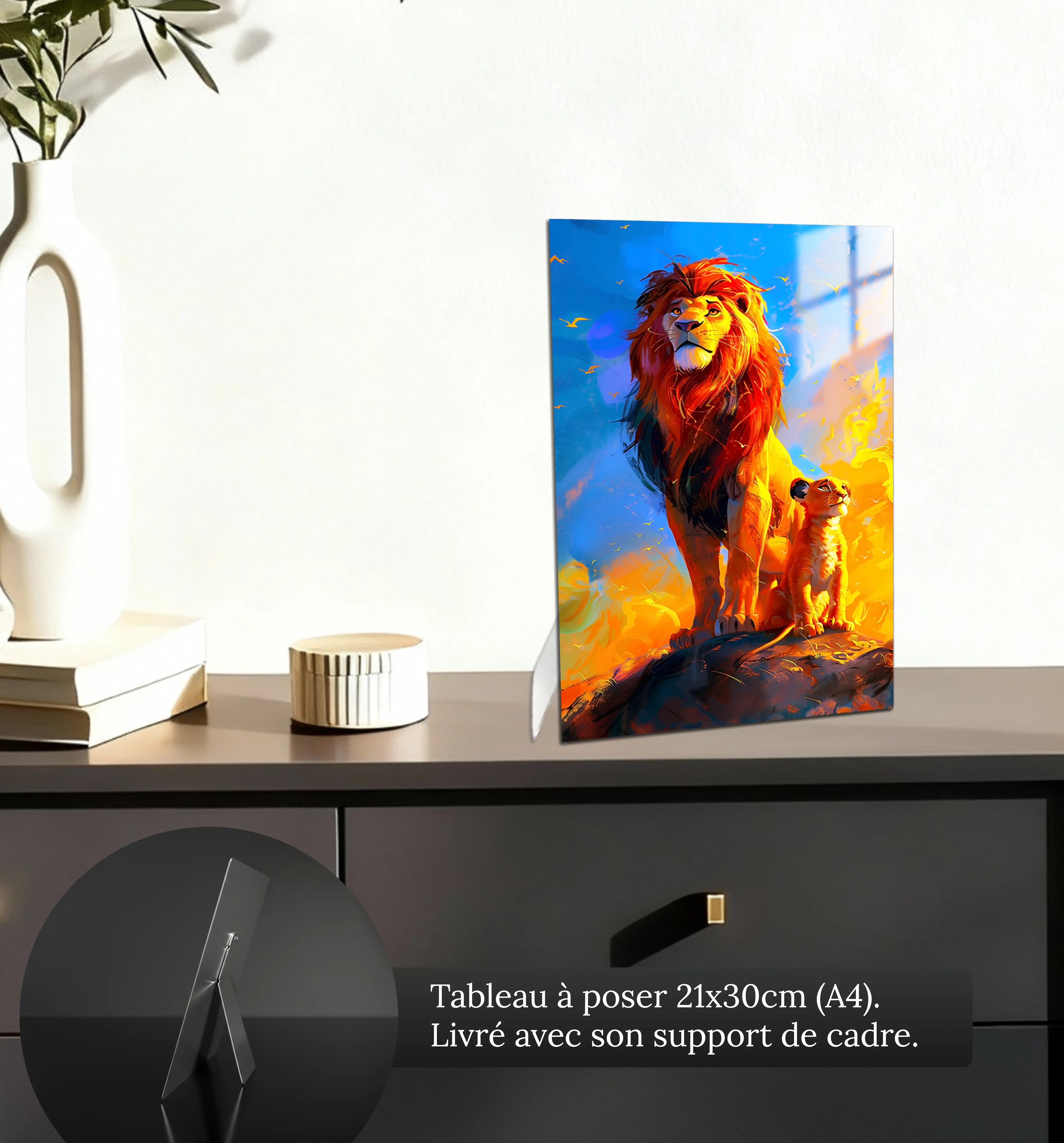 tableau-disney-roi-lion-mufasa-simba-petit-format-a-poser-sur-meuble | DreamWay