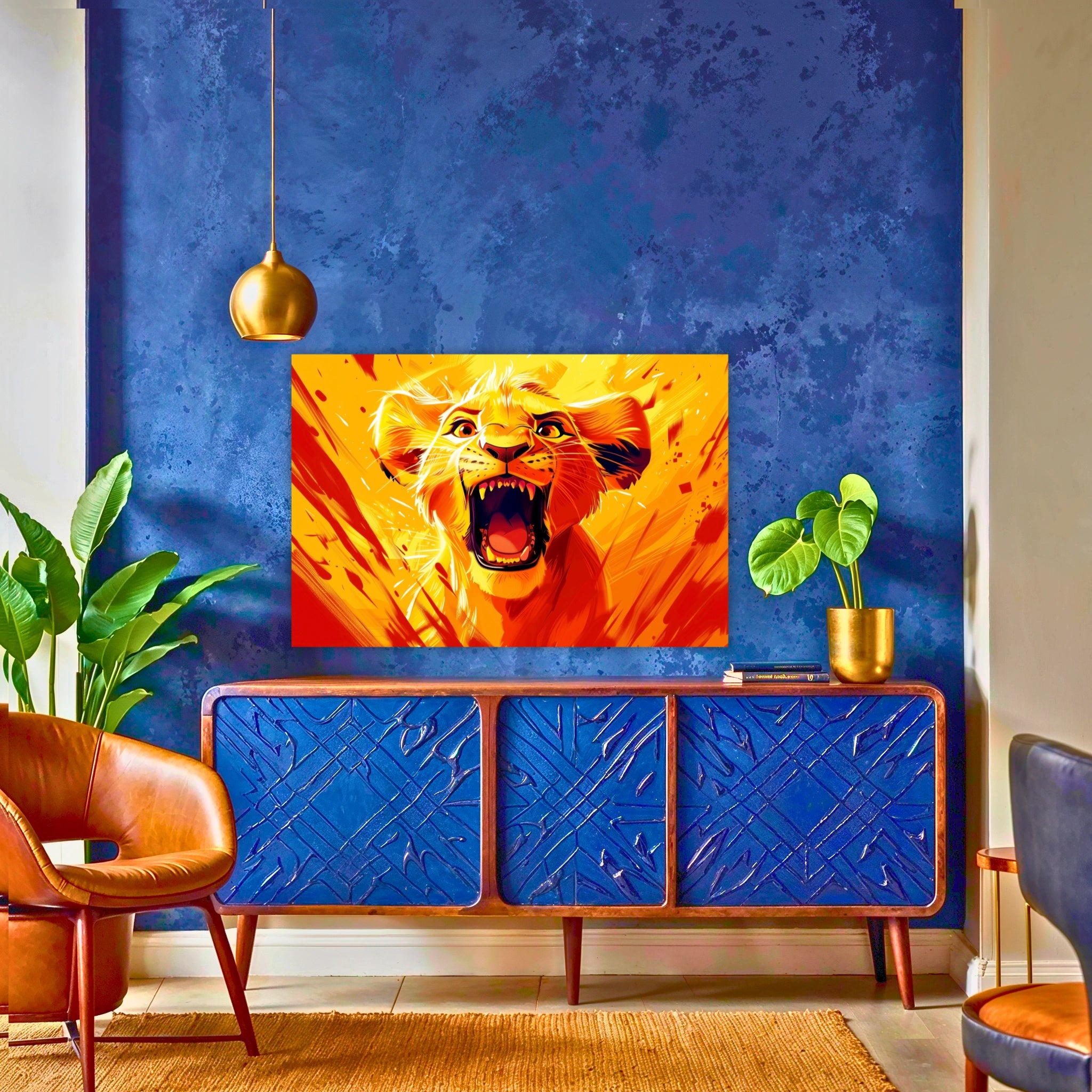 tableau-disney-roi-lion-simba-rugissement-au-dessus-du-buffet | DreamWay