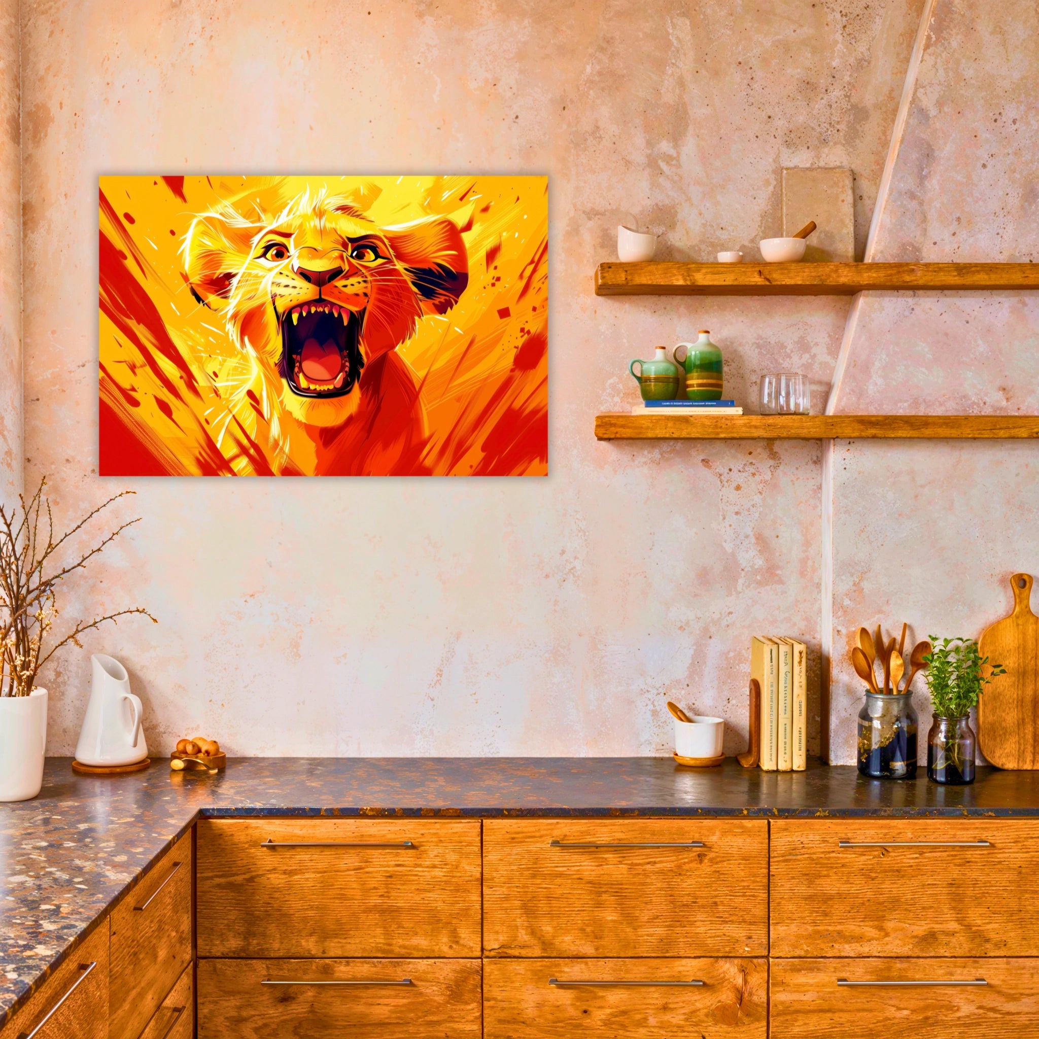 tableau-disney-roi-lion-simba-rugissement-dans-la-cuisine | DreamWay