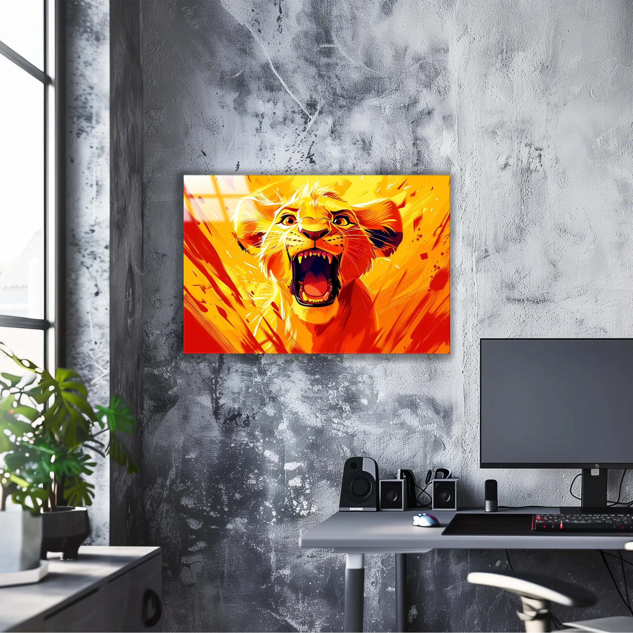 tableau-disney-roi-lion-simba-rugissementpng-dans-le-bureau | DreamWay