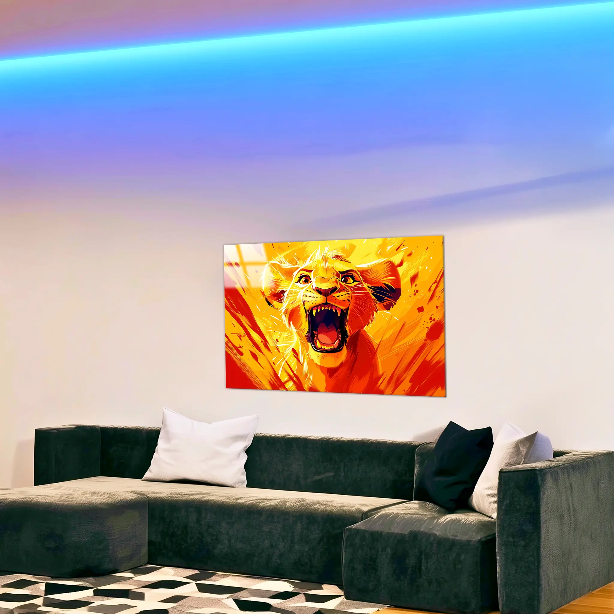tableau-disney-roi-lion-simba-rugissementpng-dans-le-salon | DreamWay