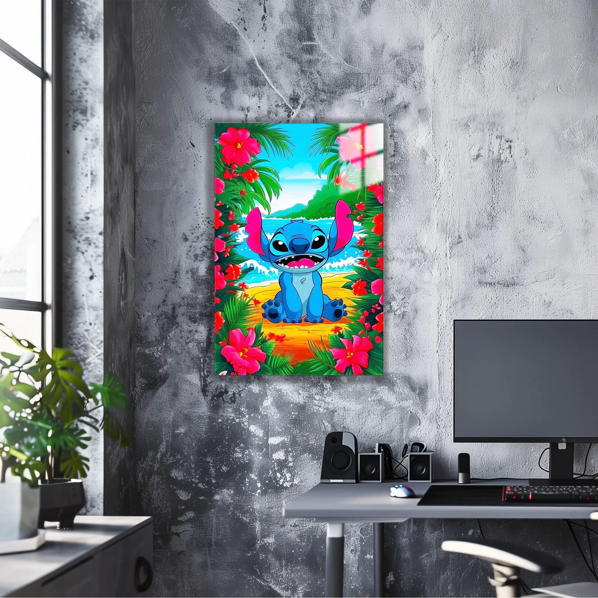 tableau-disney-stitch-plage-fleurie | DreamWay