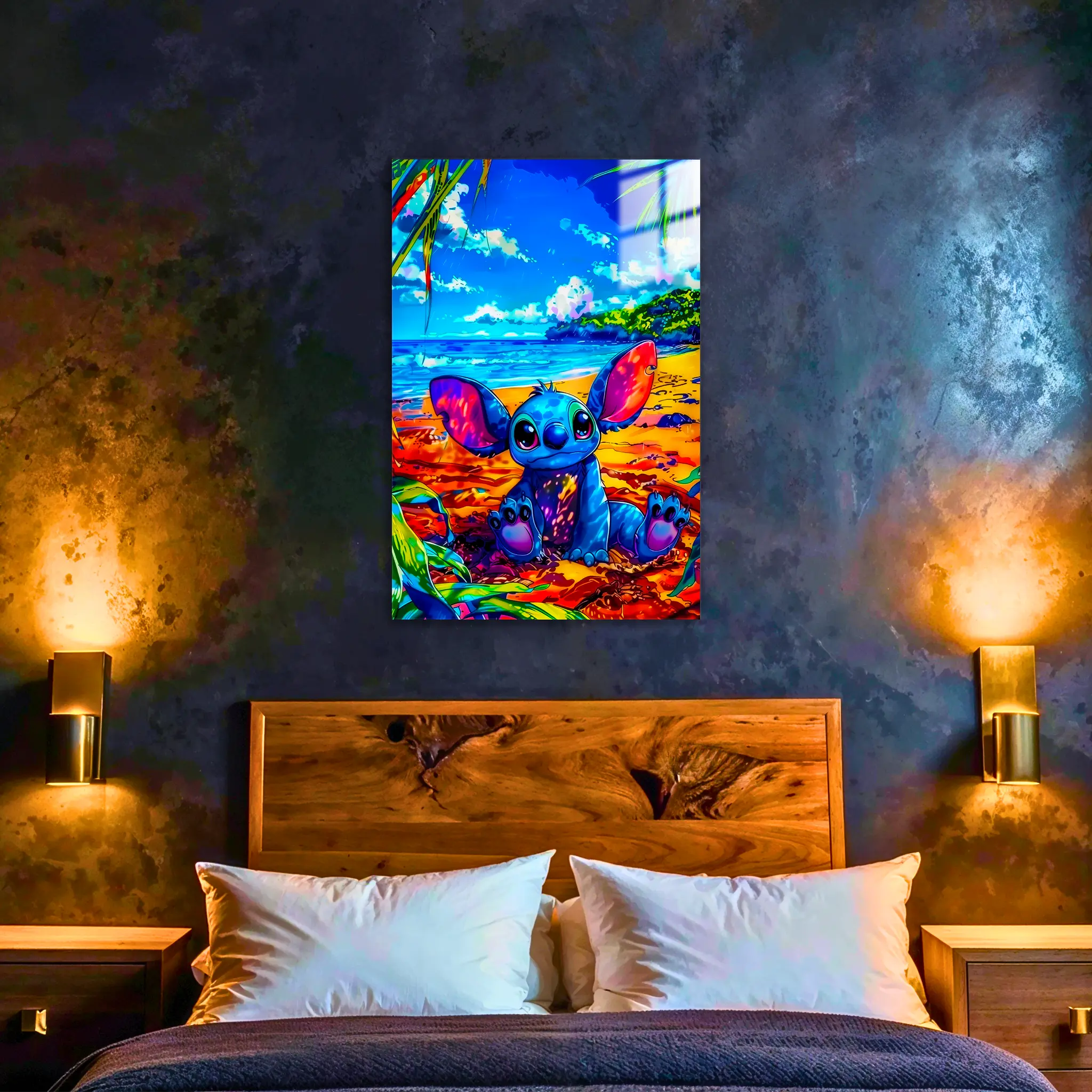 tableau-disney-stitch-sur-la-plage-dans-la-chambre | DreamWay