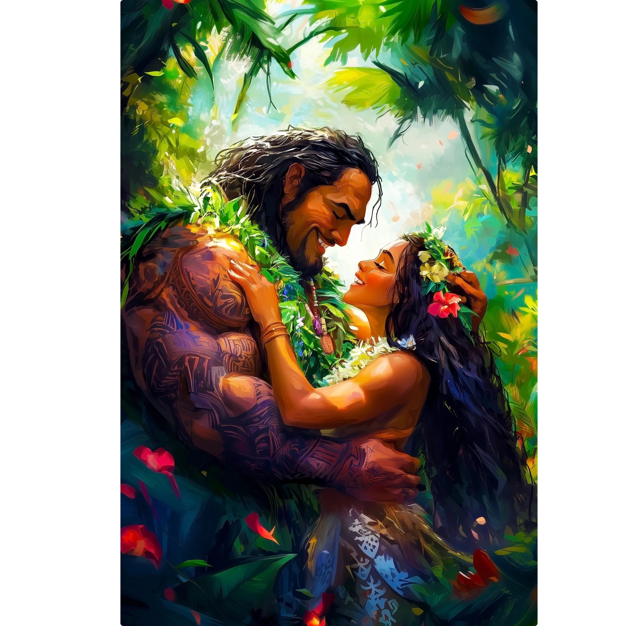Tableau Disney Vaiana Et Maui Romantique