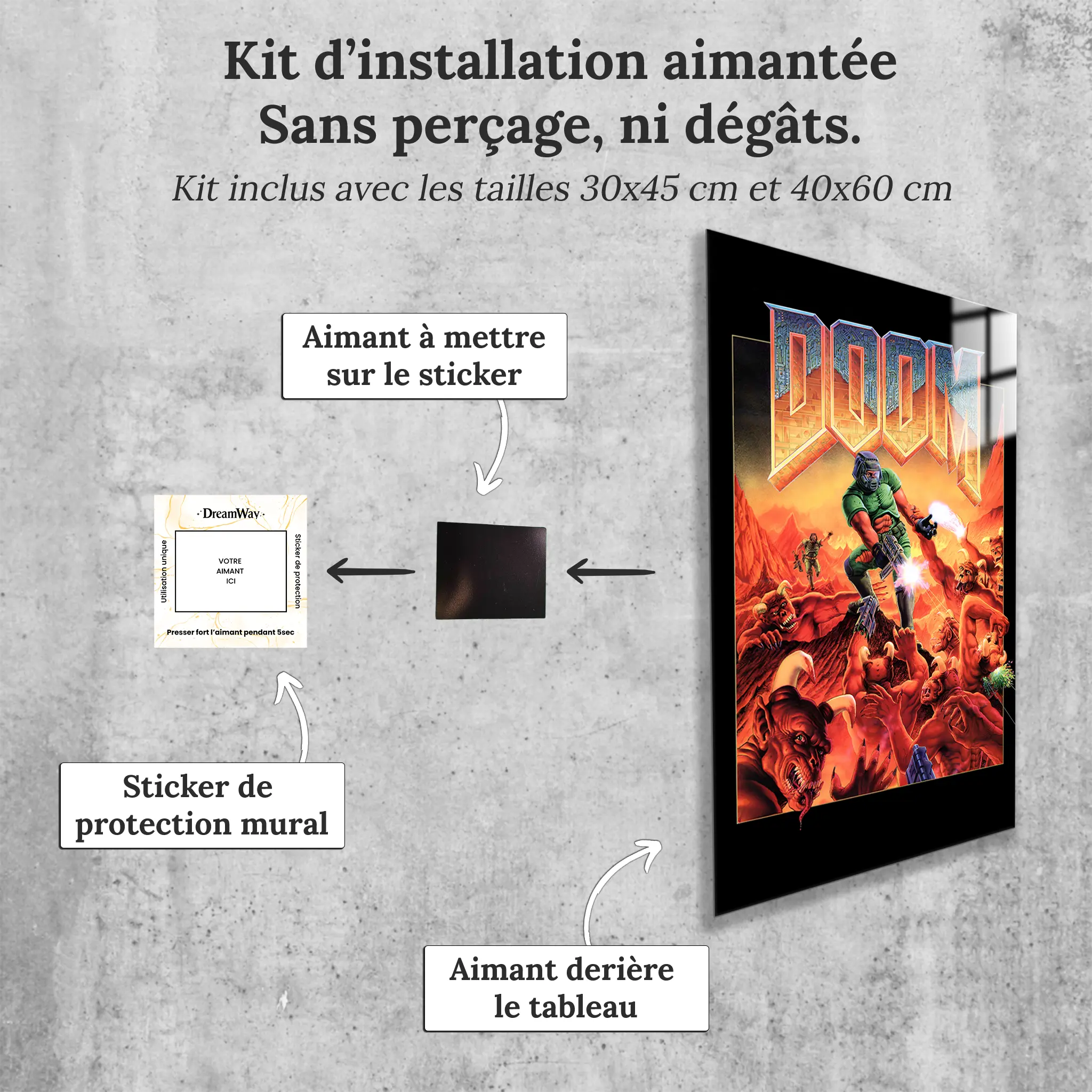 tableau-doom-affiche-avec-installation-aimantee | DreamWay