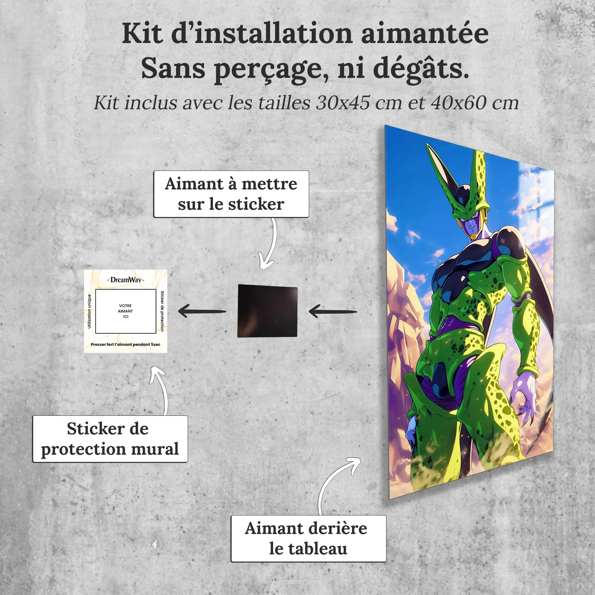 tableau-dragon-ball-z-cell-avec-installation-aimantee | DreamWay