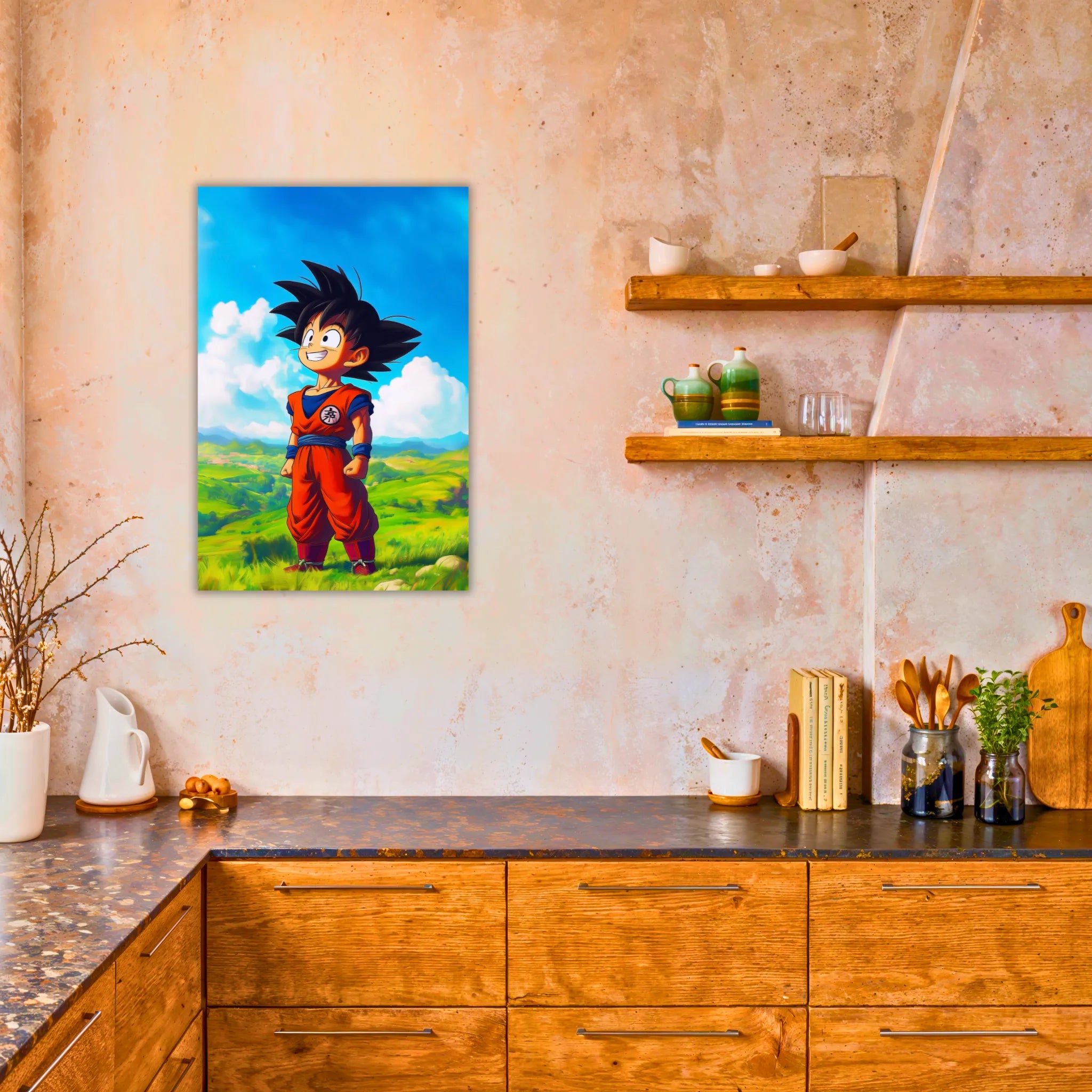 Tableau DBZ Paysage Goku Enfant
