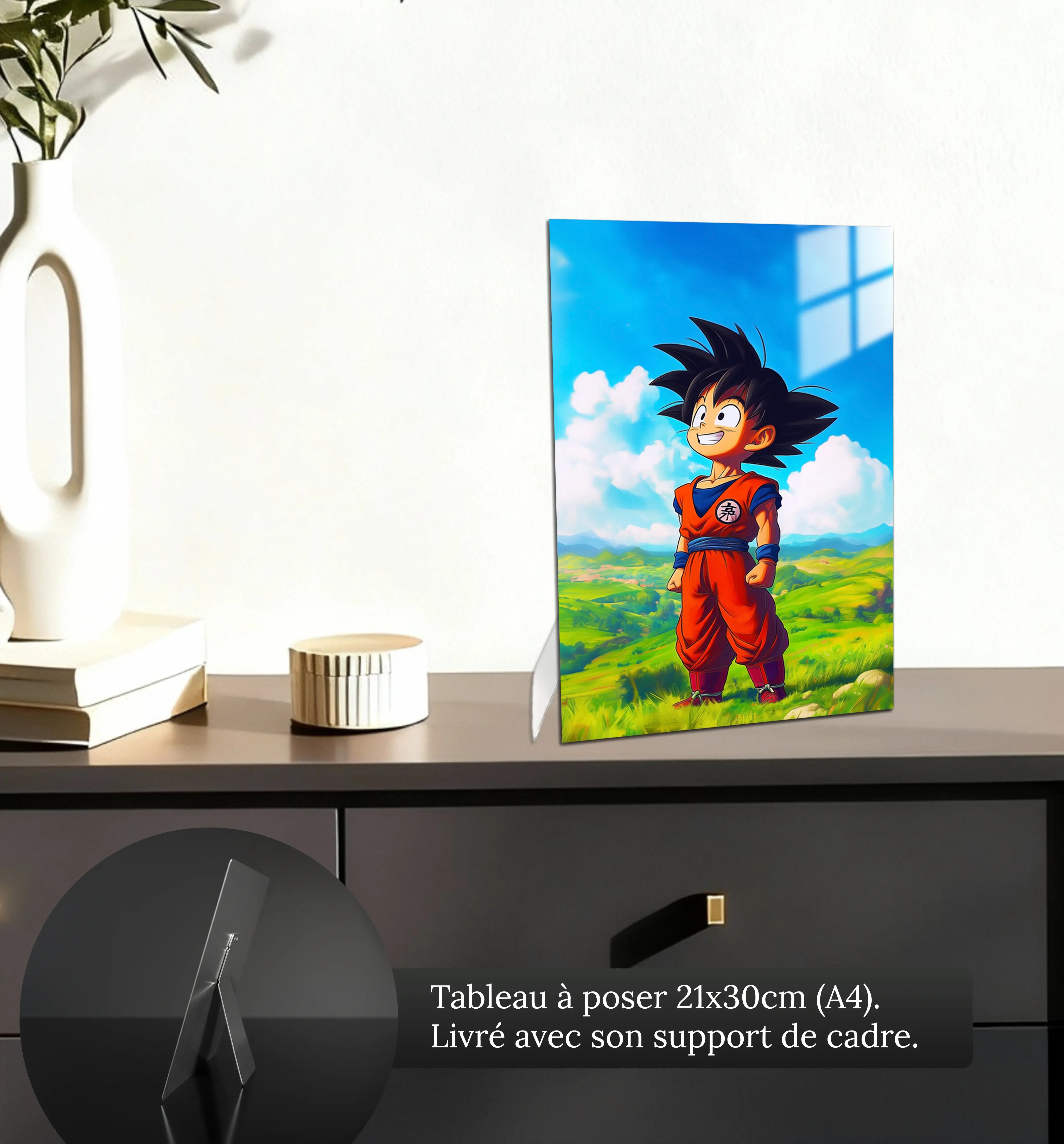 tableau-dragon-ball-z-paysage-goku-enfant-petit-format-a-poser-sur-meuble | DreamWay