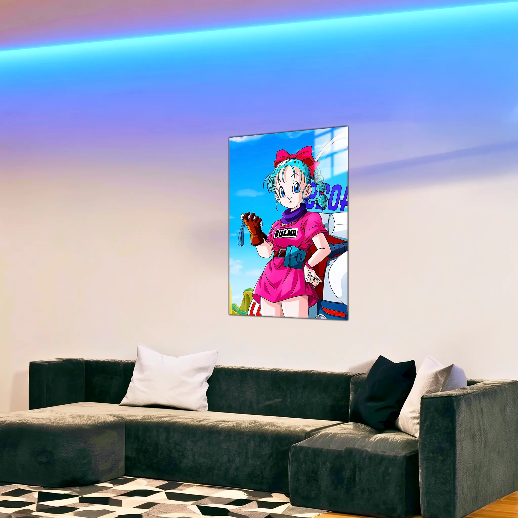 tableau-dragon-ball-z-portrait-bulma-dans-le-salon | DreamWay