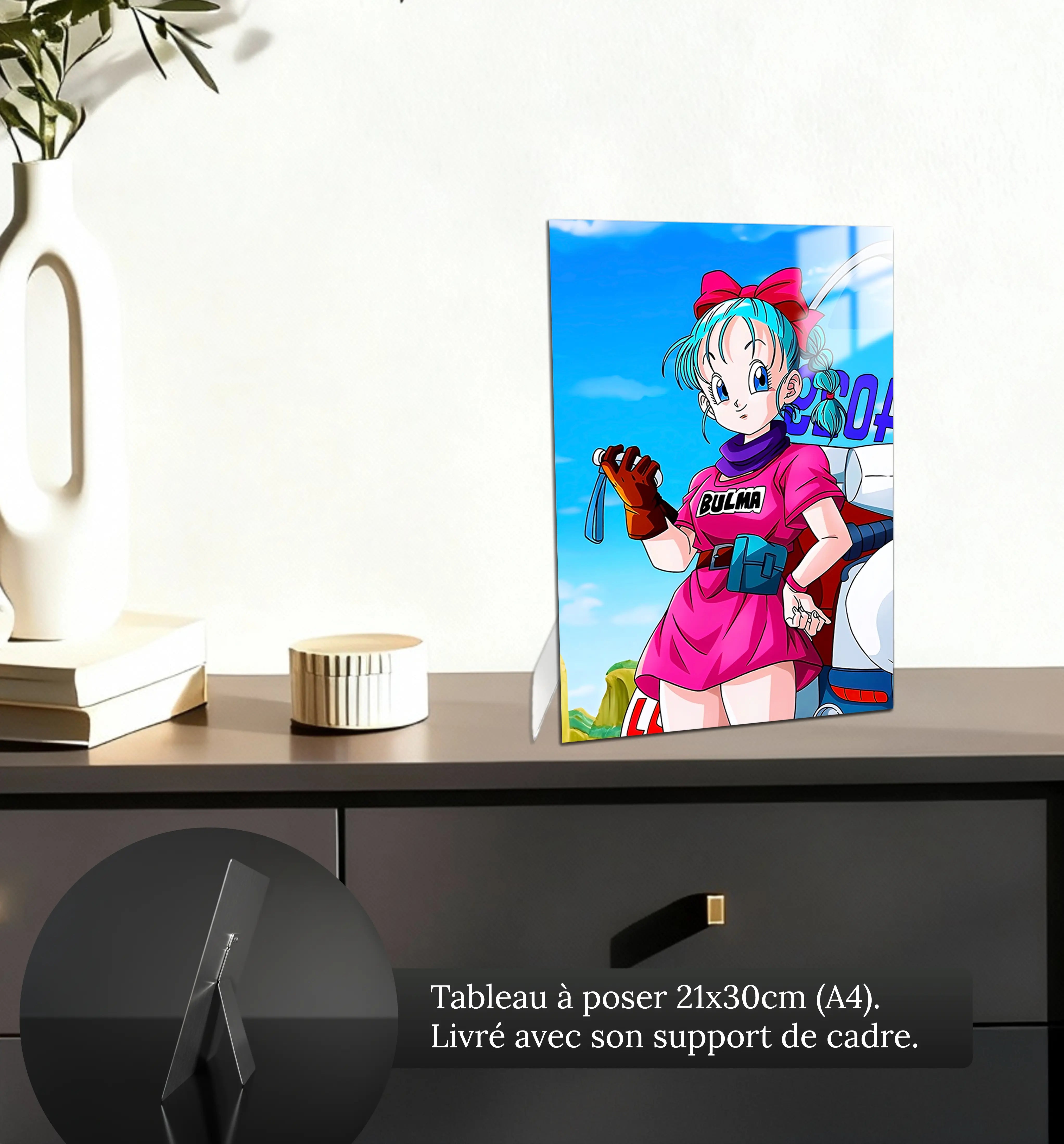 tableau-dragon-ball-z-portrait-bulma-petit-format-a-poser-sur-meuble | DreamWay