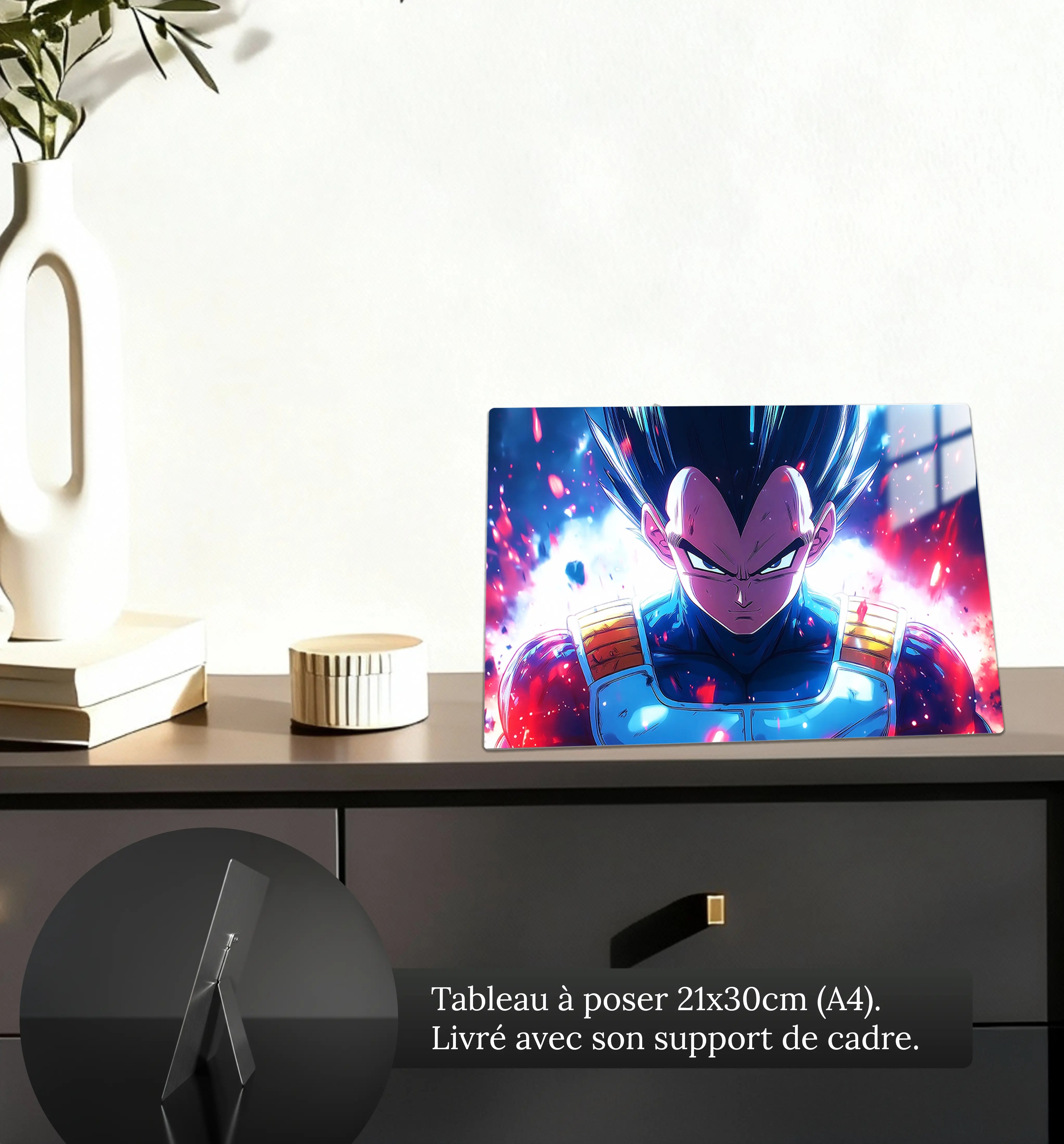 tableau-dragon-ball-z-portrait-vegeta-petit-format-a-poser-sur-meuble | DreamWay
