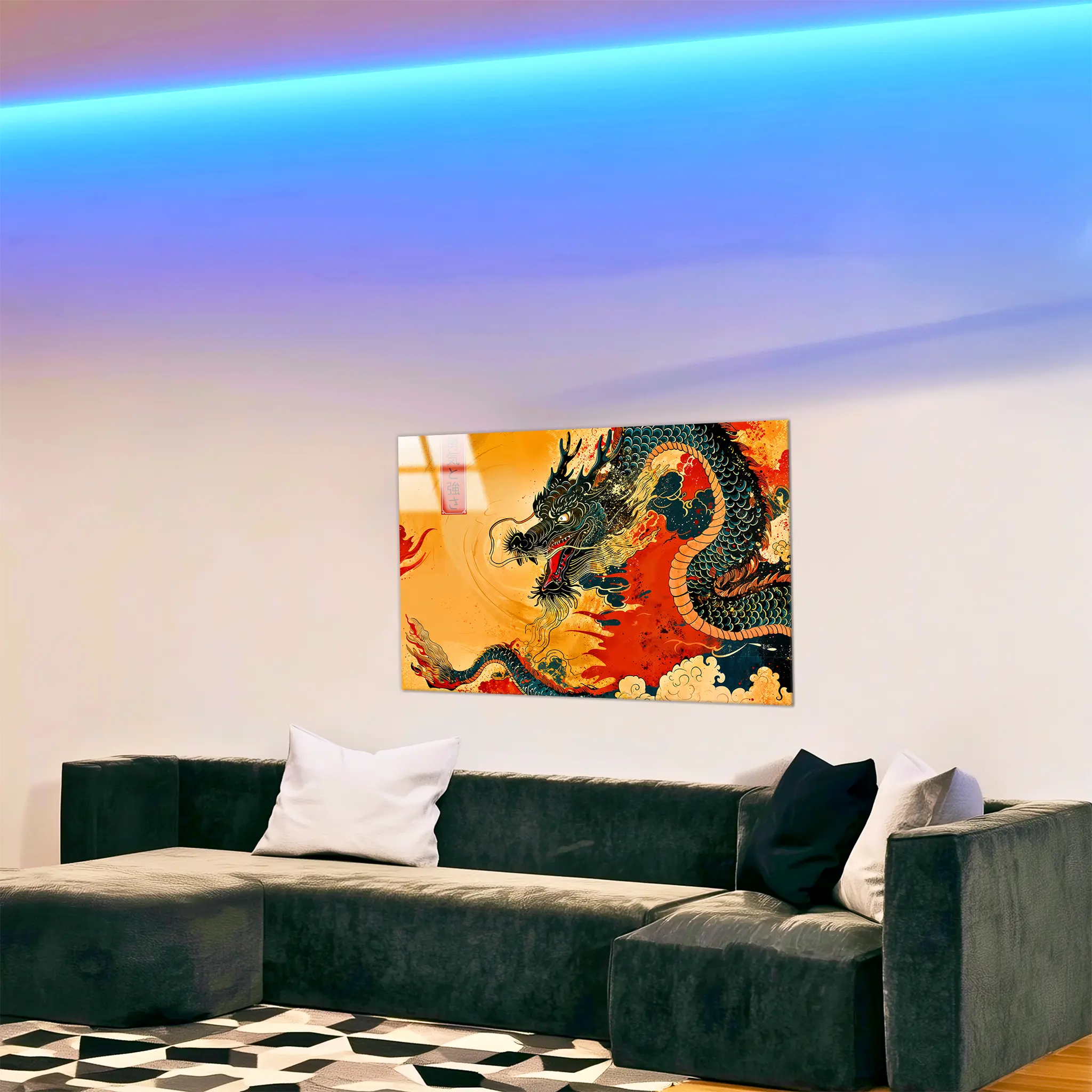 tableau-dragon-japonais-dans-le-salon | DreamWay