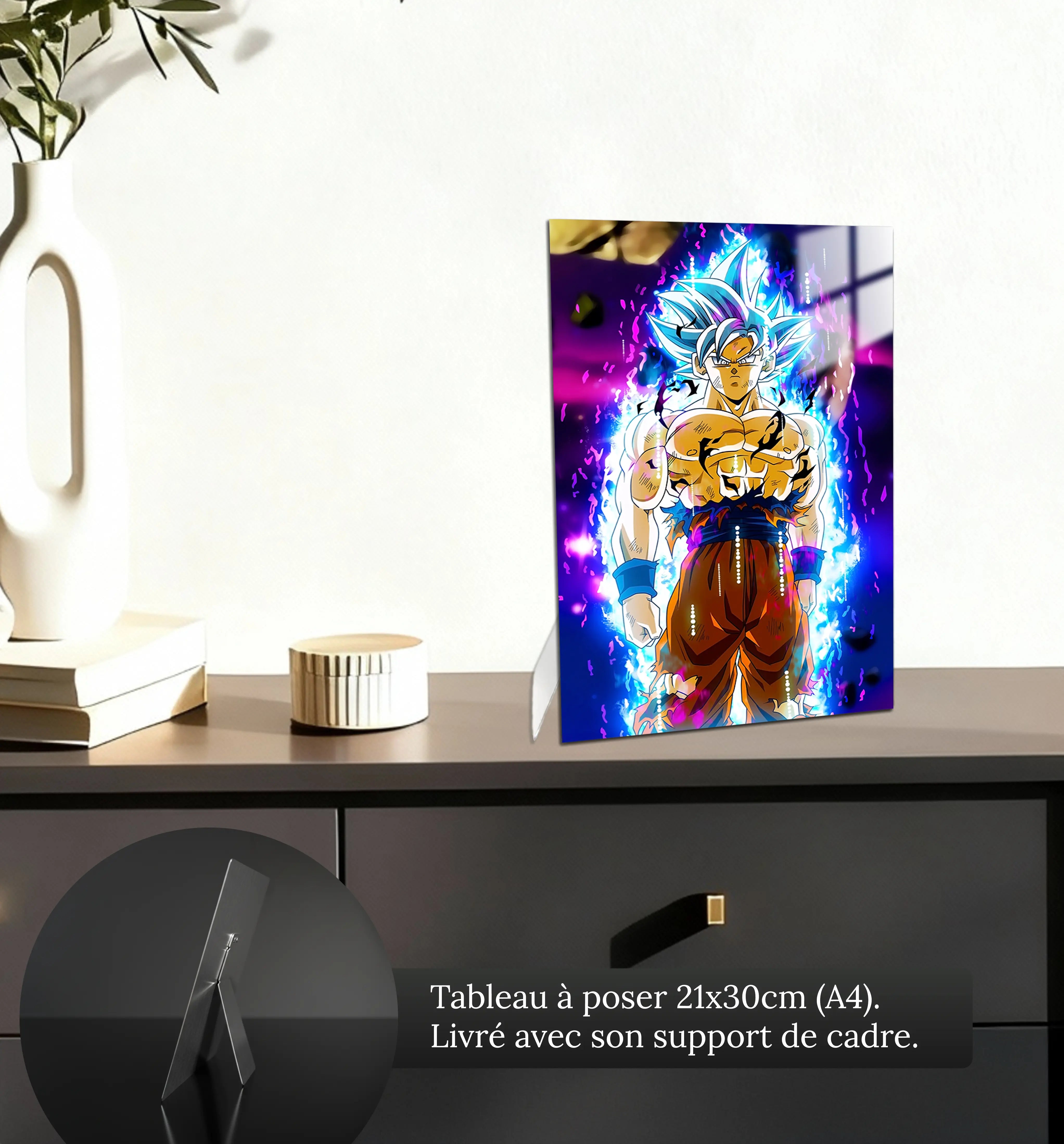 tableau-dragonball-goku-ultra-instinct-petit-format-a-poser-sur-meuble | DreamWay