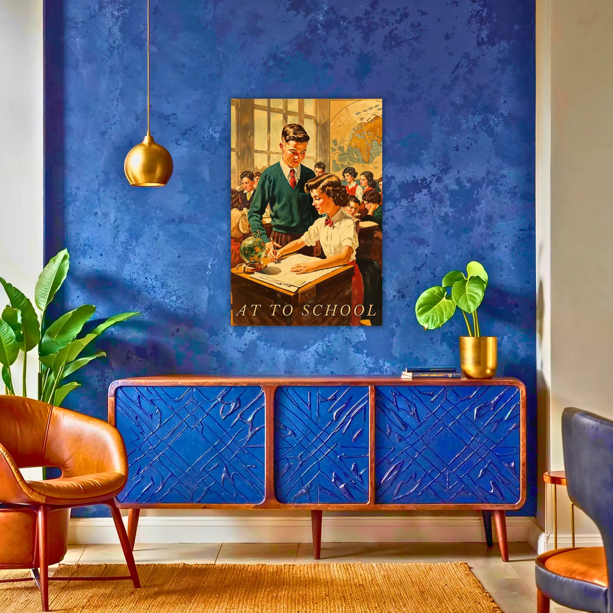 tableau-ecolier-vintage-au-dessus-du-buffet | DreamWay