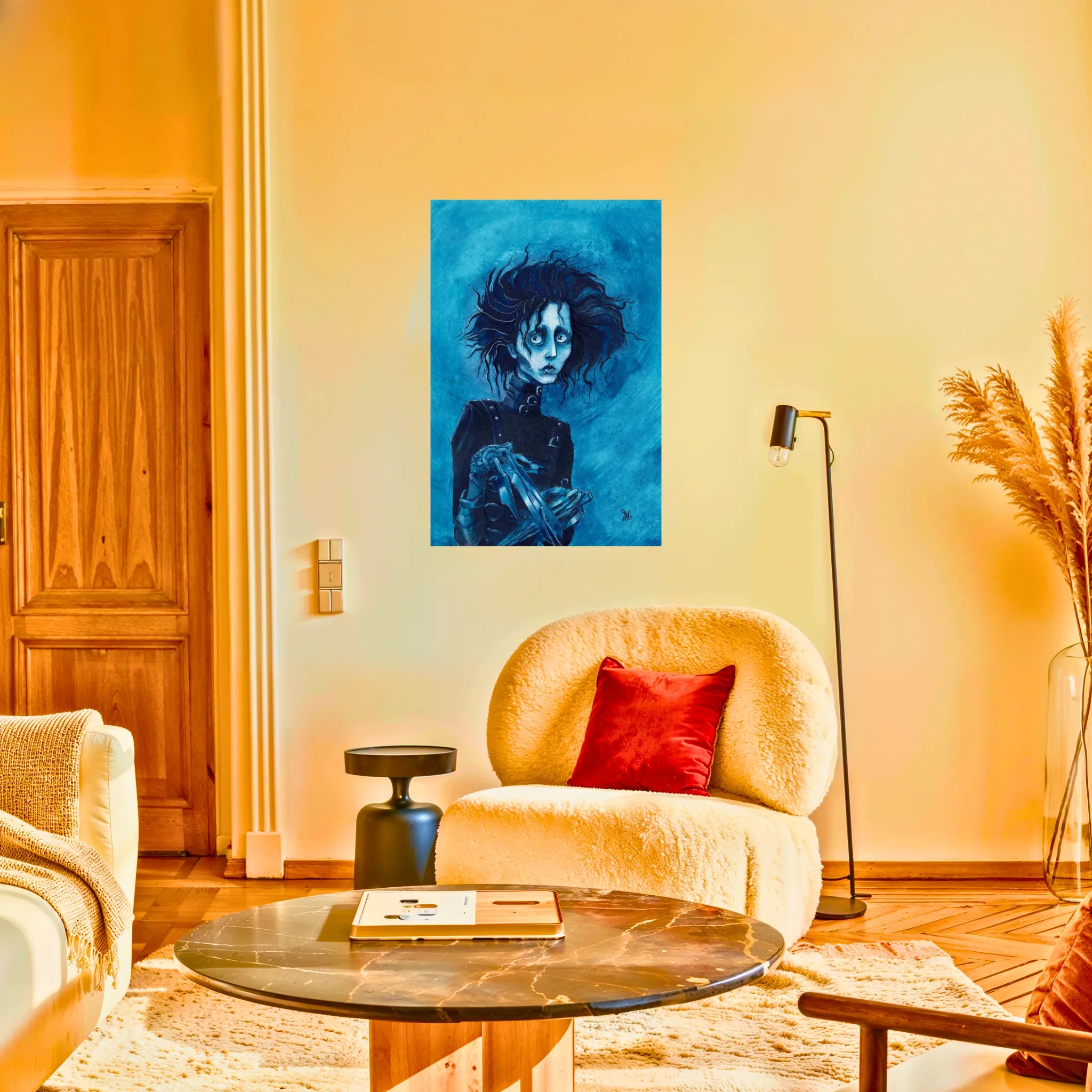 tableau-edward-aux-mains-argent-au-salon | DreamWay
